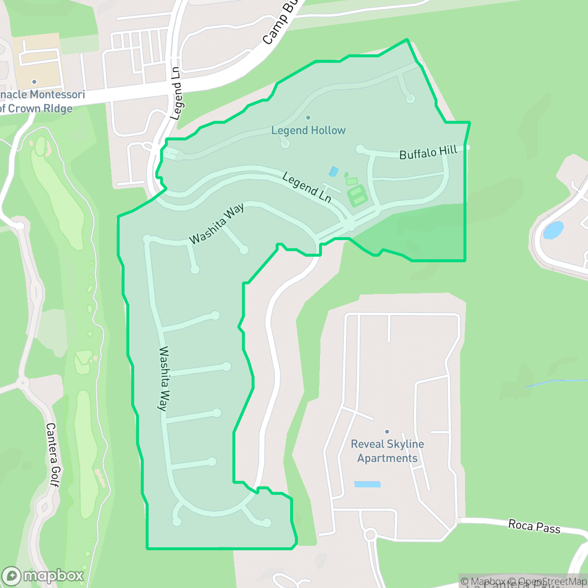 Map showing the location of Legend Hills-Crownridge of Texas, San Antonio, TX