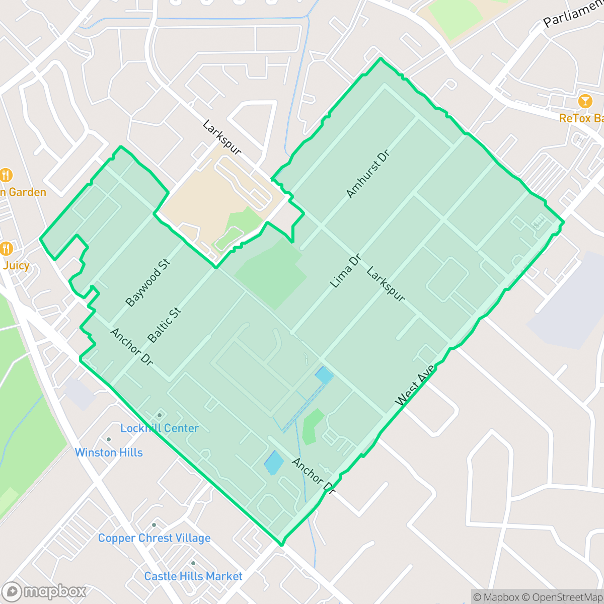 Map showing the location of Lockhill Estates, San Antonio, TX