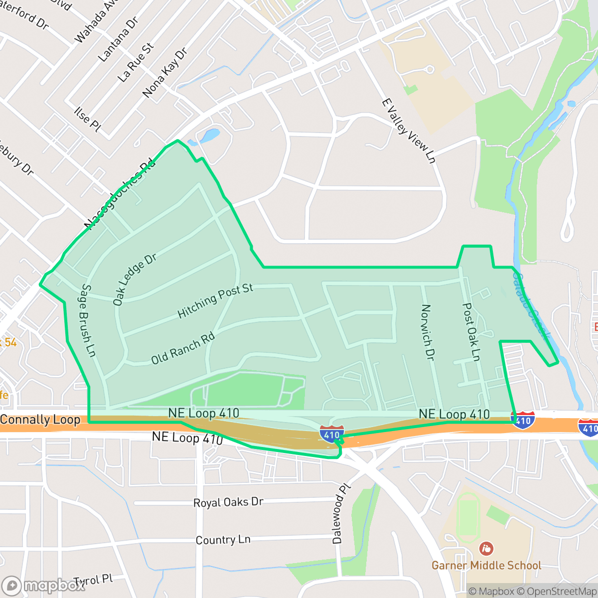 Map showing the location of MacArthur Park, San Antonio, TX