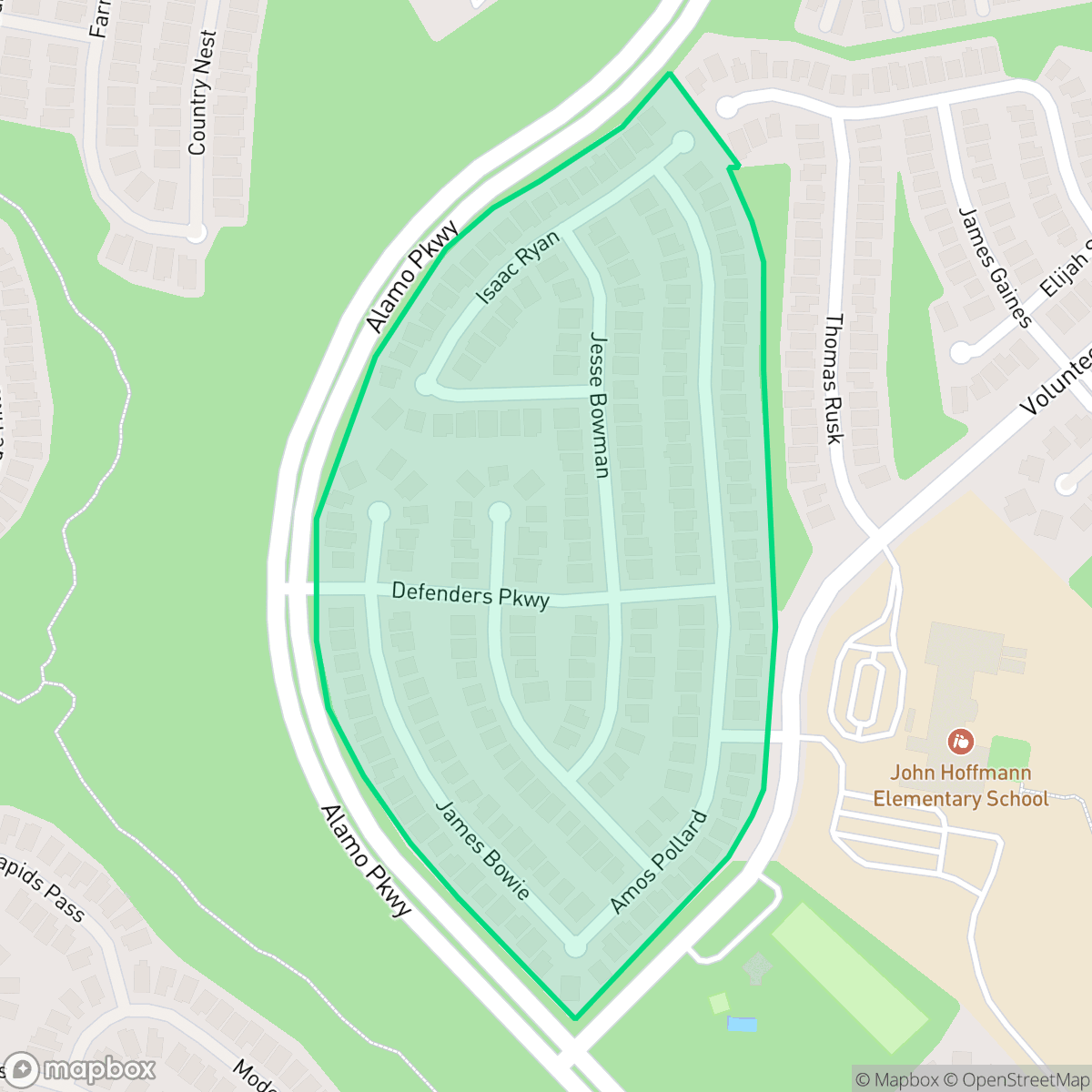 Map showing the location of McMullen Grant, San Antonio, TX