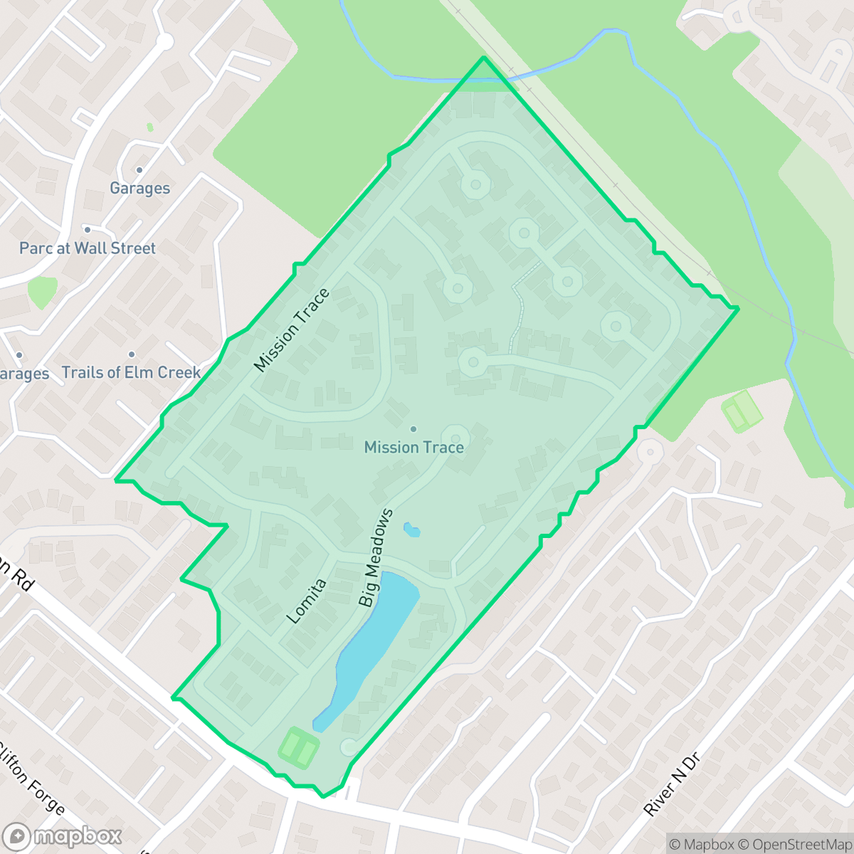 Map showing the location of Mission Trace-Vance Jackson, San Antonio, TX