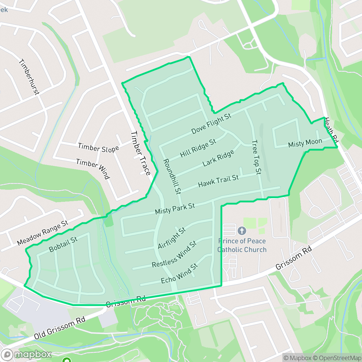 Map showing the location of Misty Oaks, San Antonio, TX