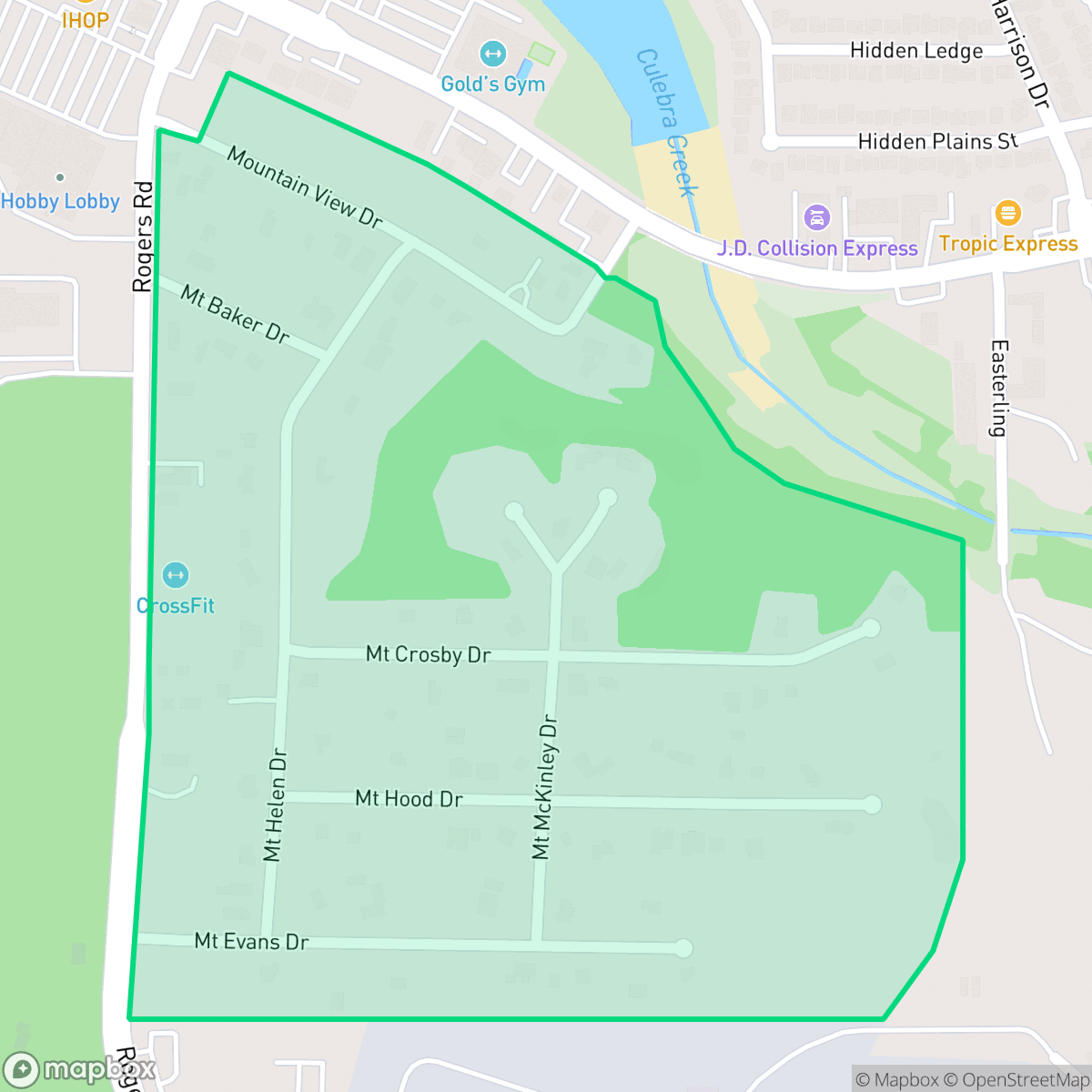 Map showing the location of Mountain View Acres, San Antonio, TX