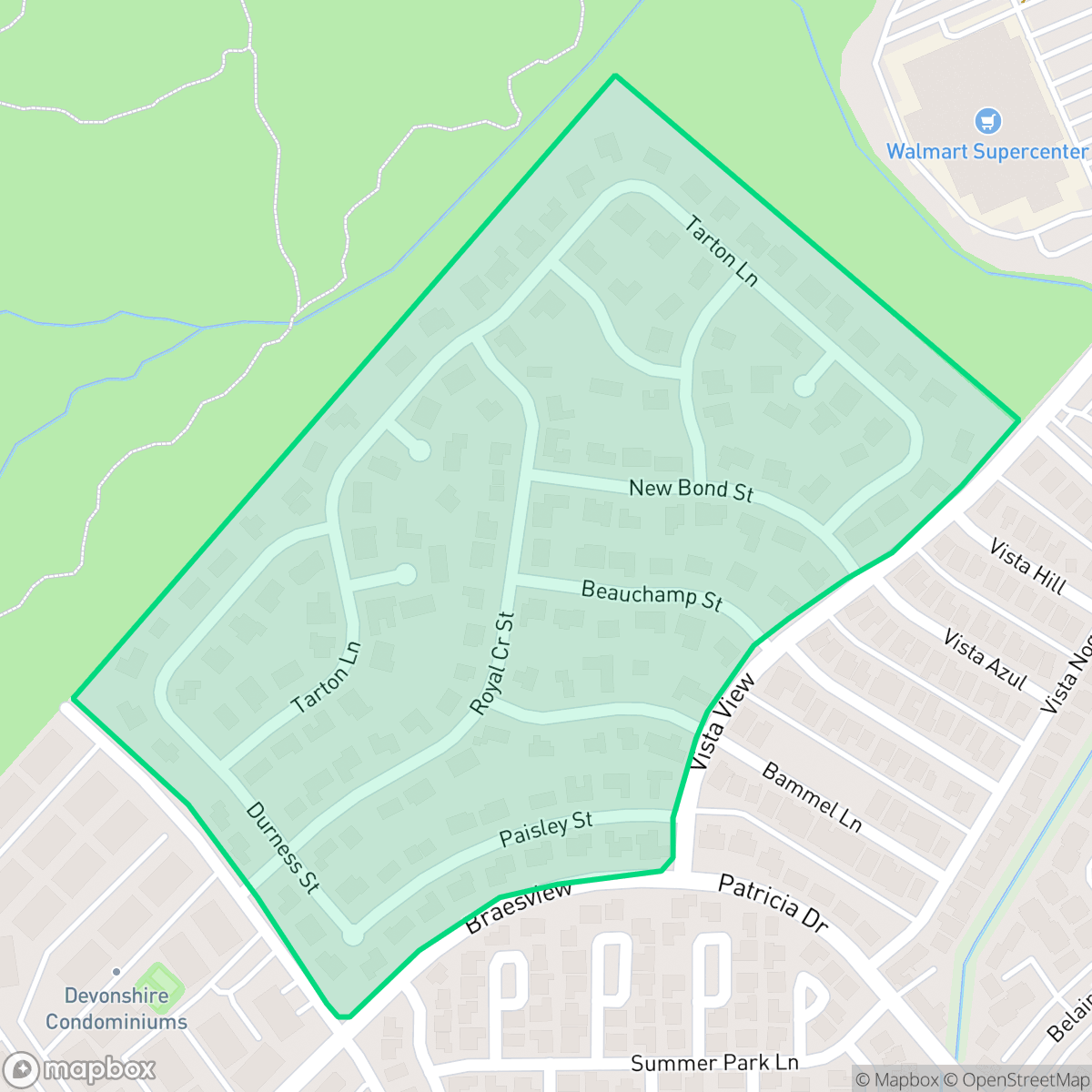 Map showing the location of North Castle Hills, San Antonio, TX