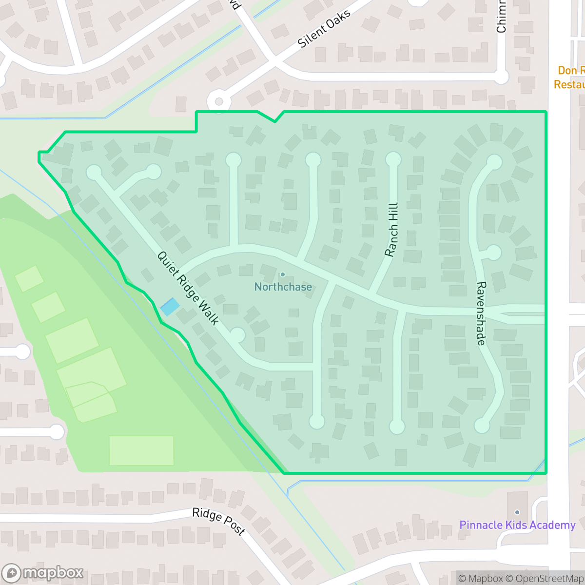 Map showing the location of Northchase, San Antonio, TX
