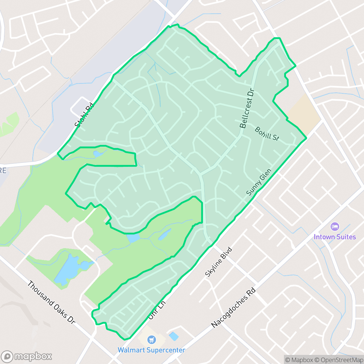 Map showing the location of Northern Hills, San Antonio, TX