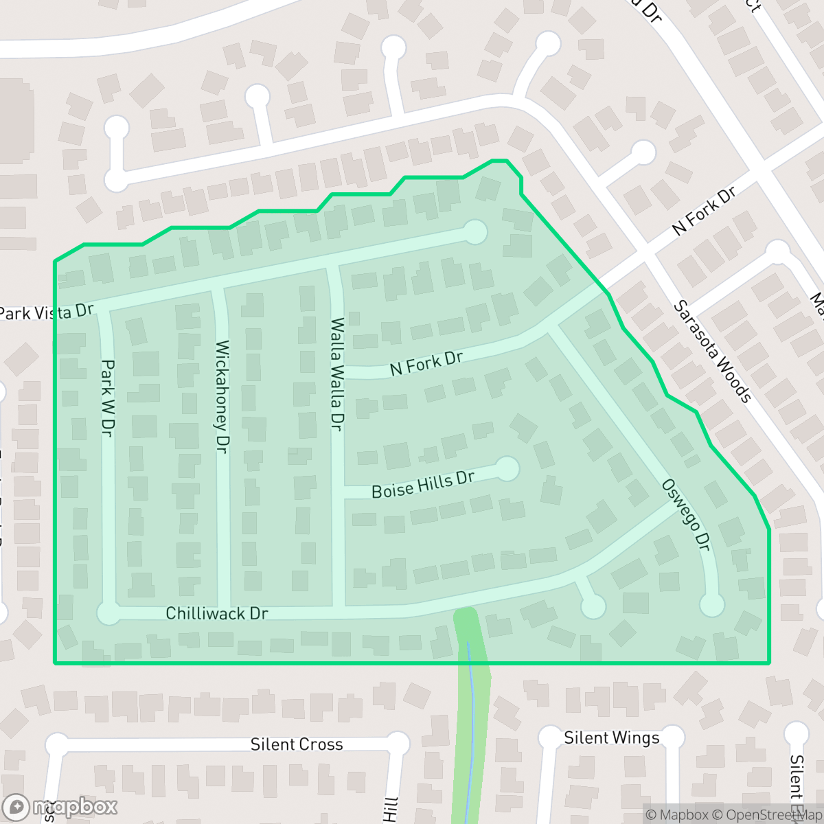 Map showing the location of Northwest Park, San Antonio, TX