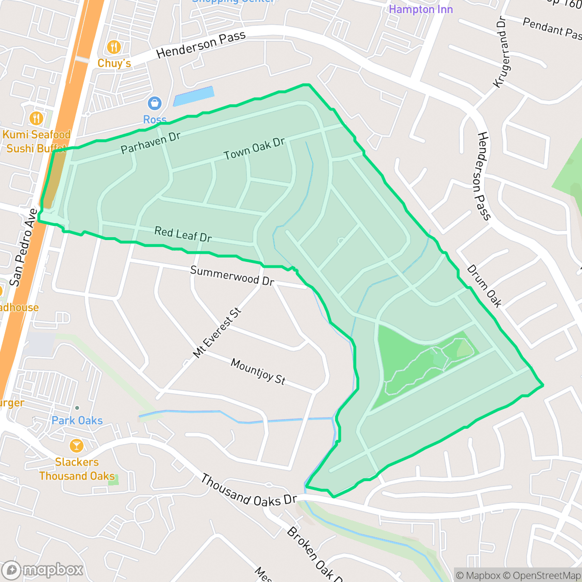 Map showing the location of Oak Haven Heights, San Antonio, TX
