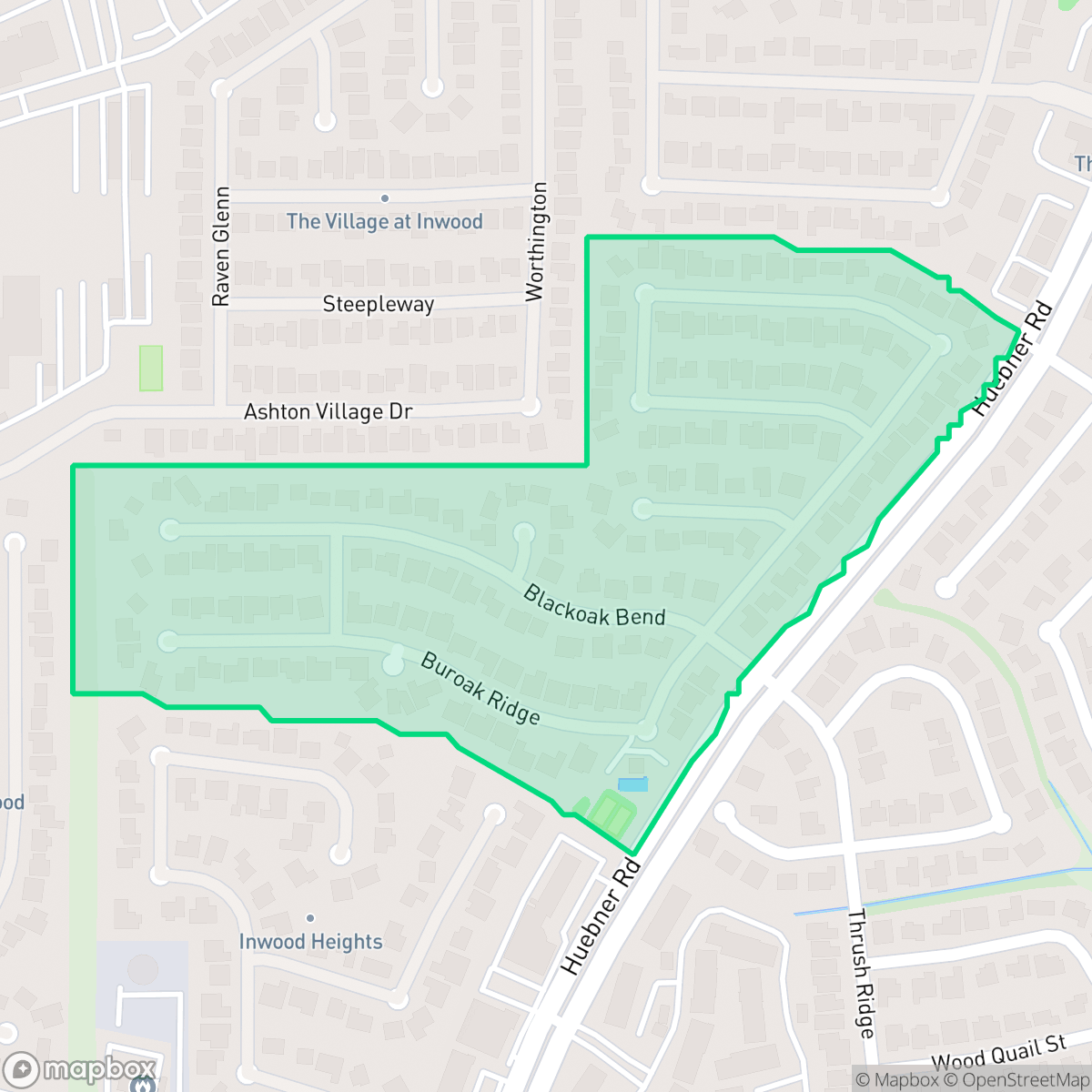 Map showing the location of Oakwood, San Antonio, TX