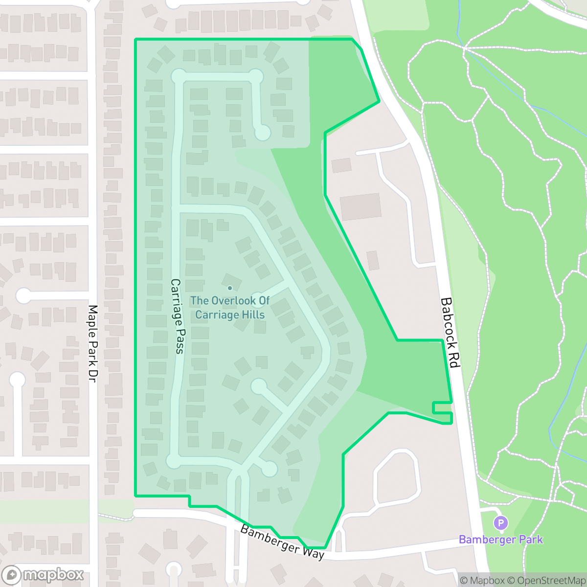 Map showing the location of Overlook of Carriage Hills, San Antonio, TX