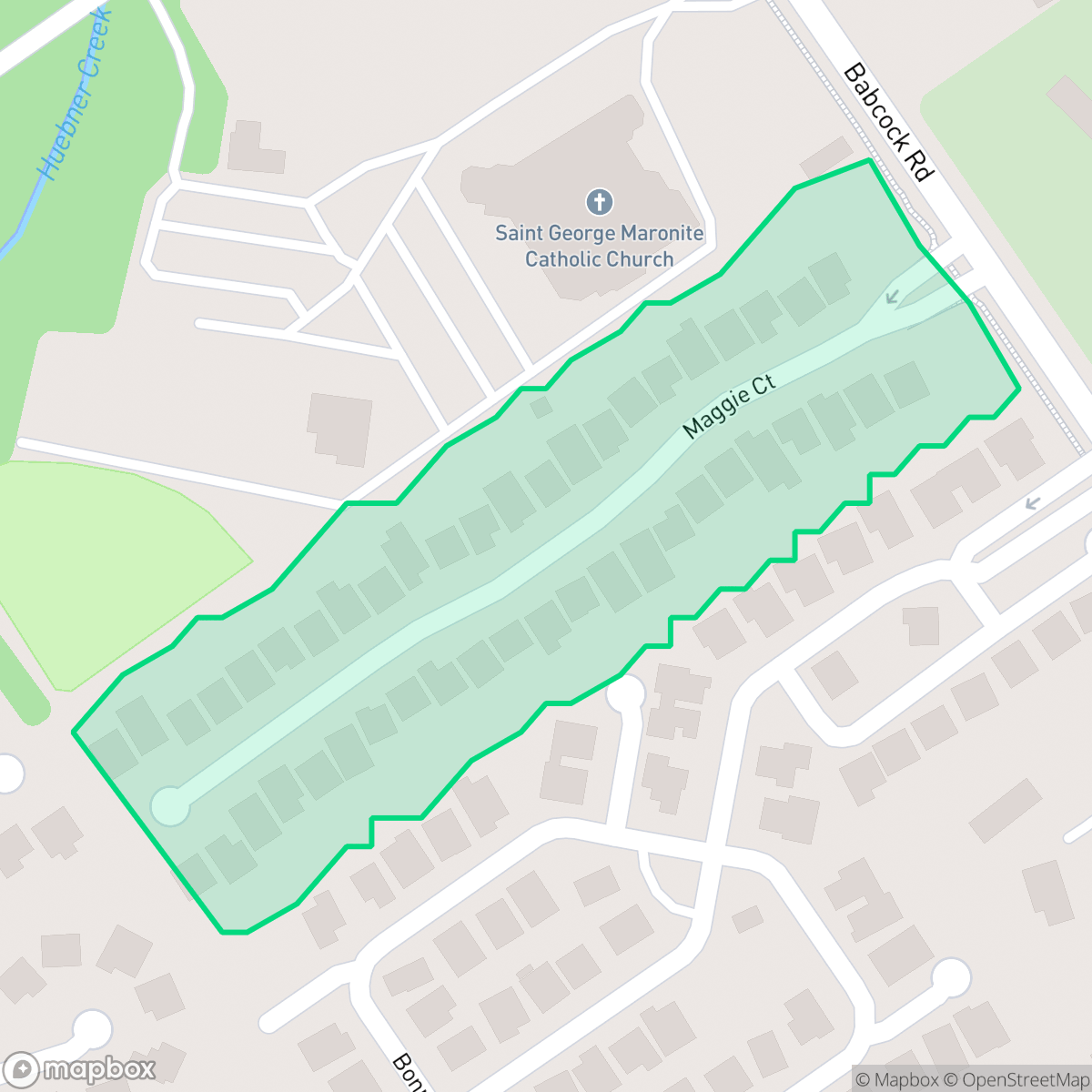 Map showing the location of Pembroke Farms-Alamo Farmsteads-Babcock Road, San Antonio, TX