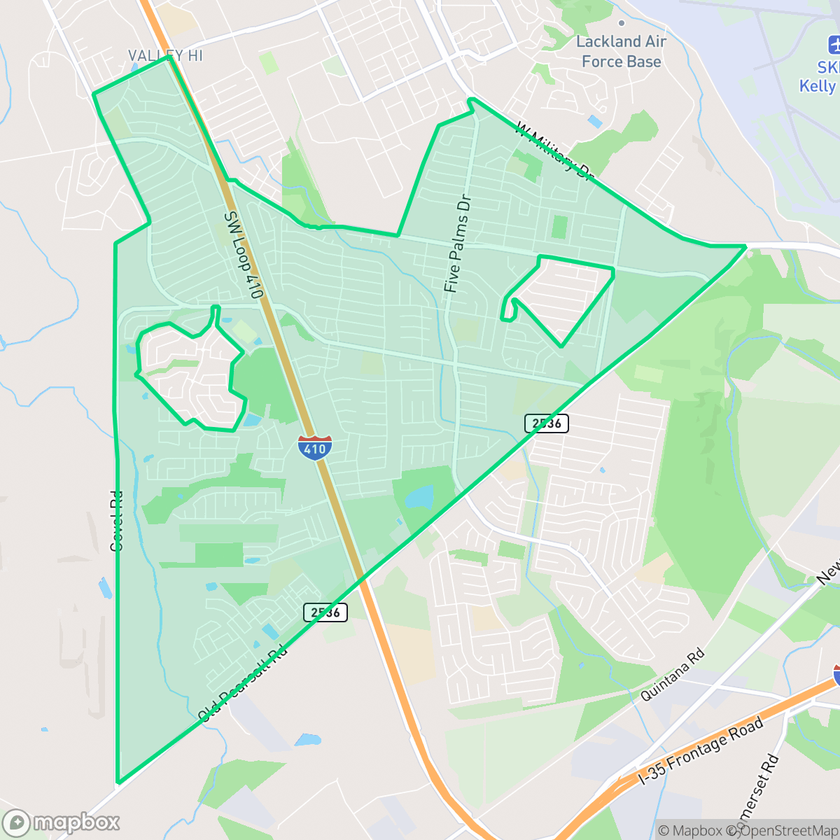 Map showing the location of People Active in Community Effort, San Antonio, TX