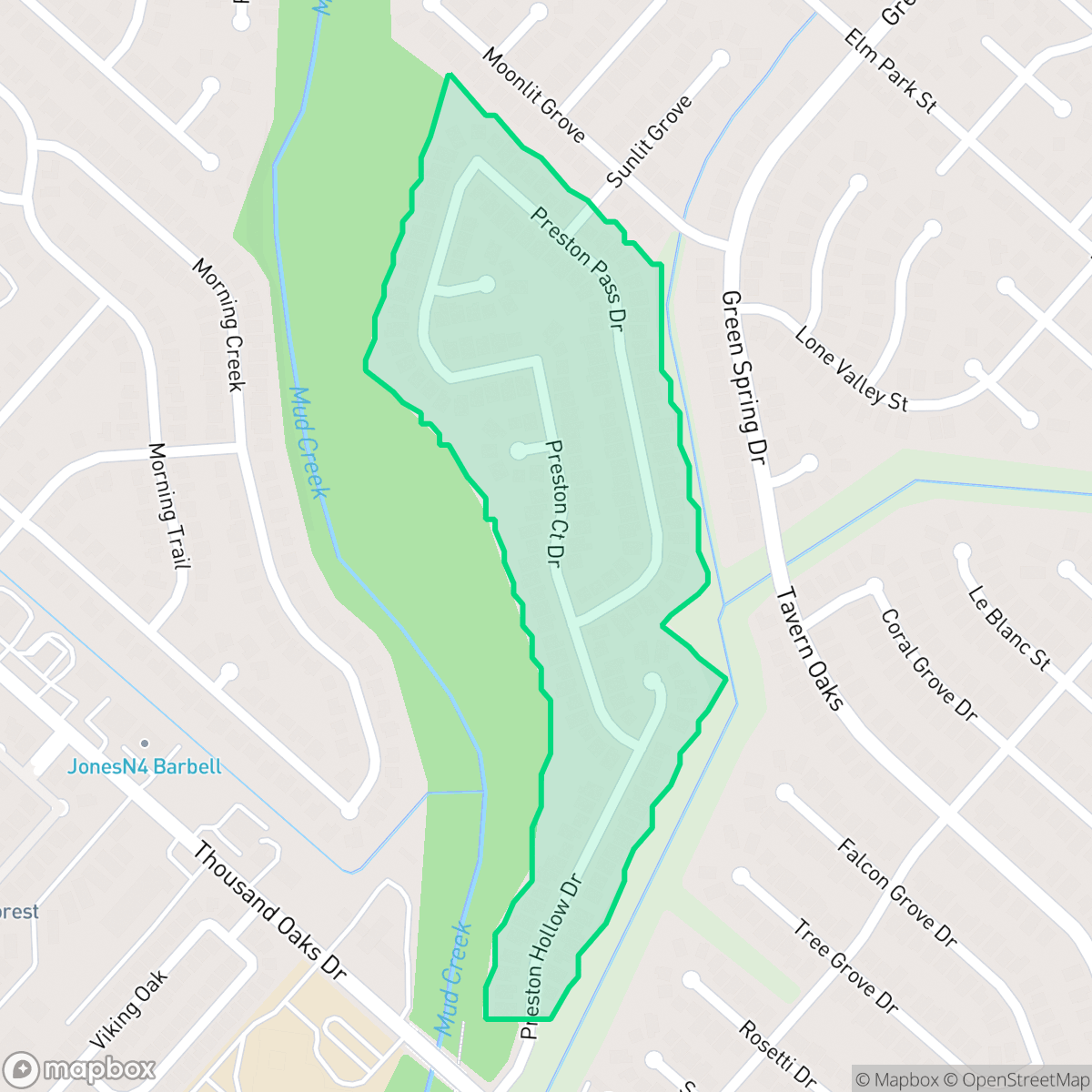 Map showing the location of Preston Hollow, San Antonio, TX