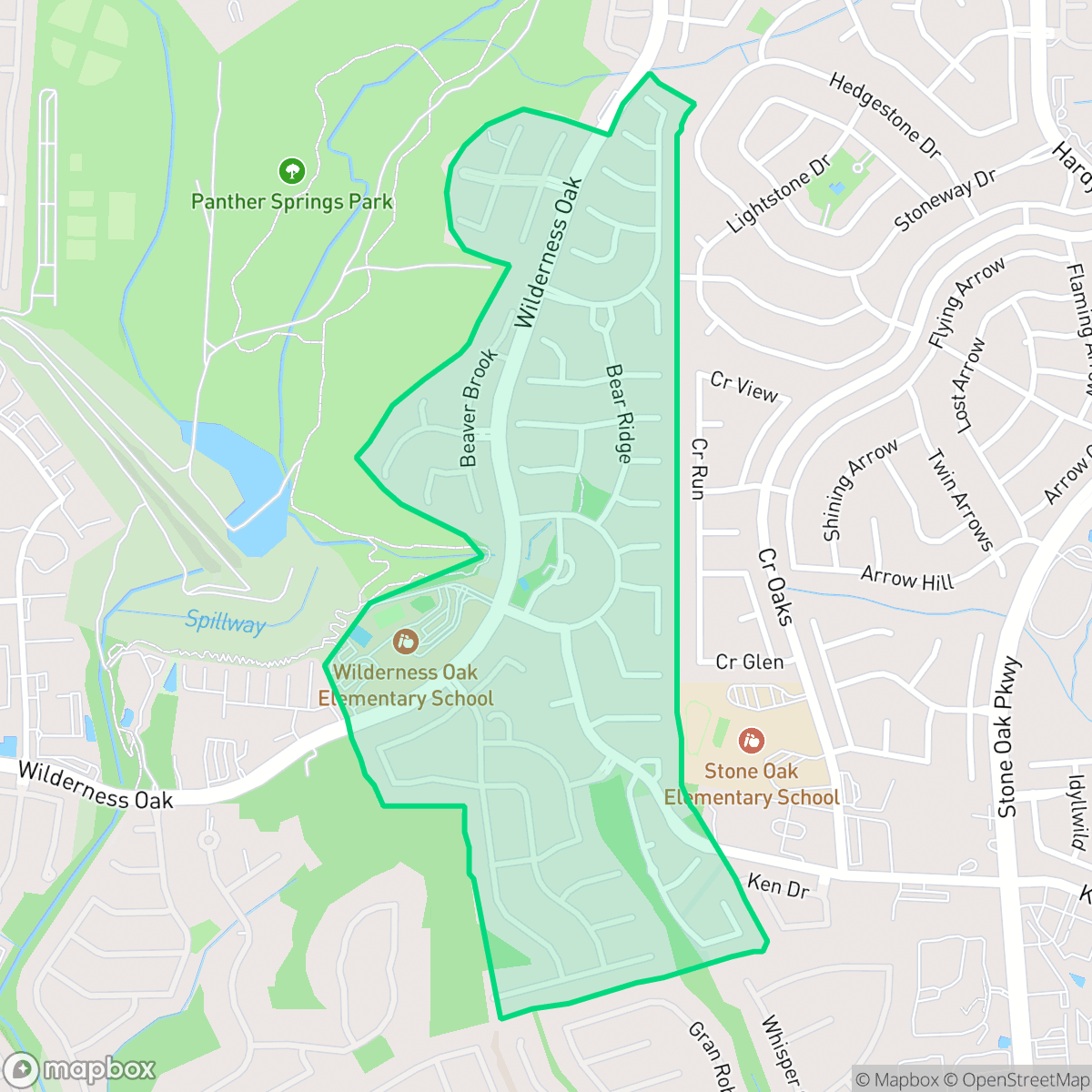 Map showing the location of Promontory Pointe-Heights, San Antonio, TX