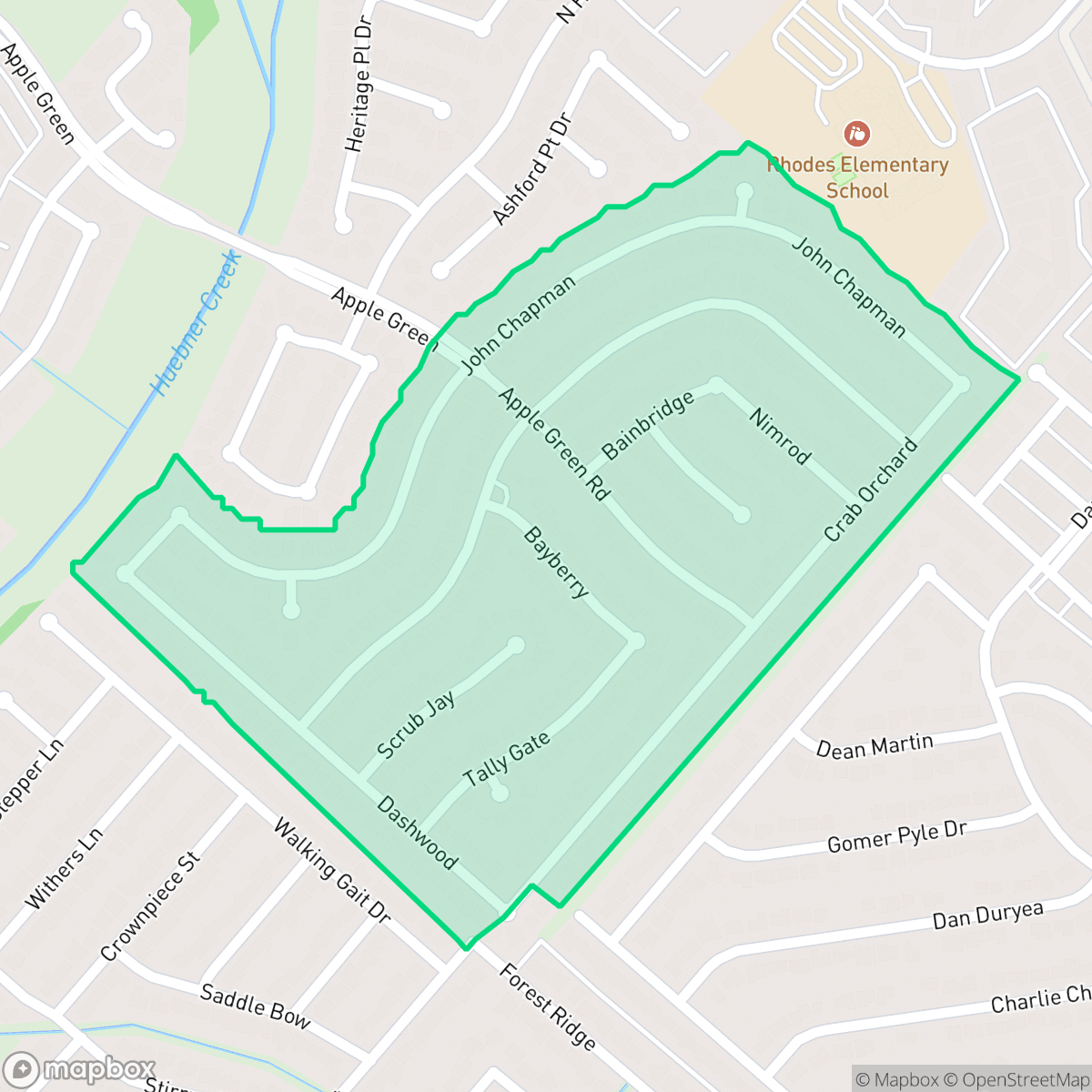 Map showing the location of Property Owners of Apple Creek, San Antonio, TX