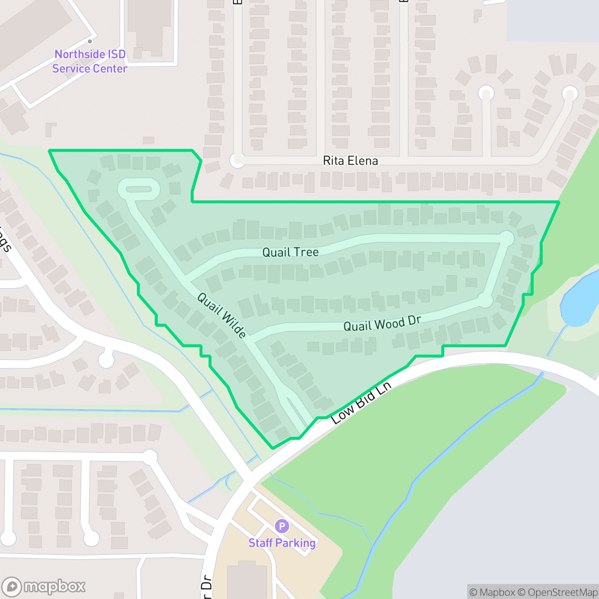Map showing the location of Quail Creek, San Antonio, TX