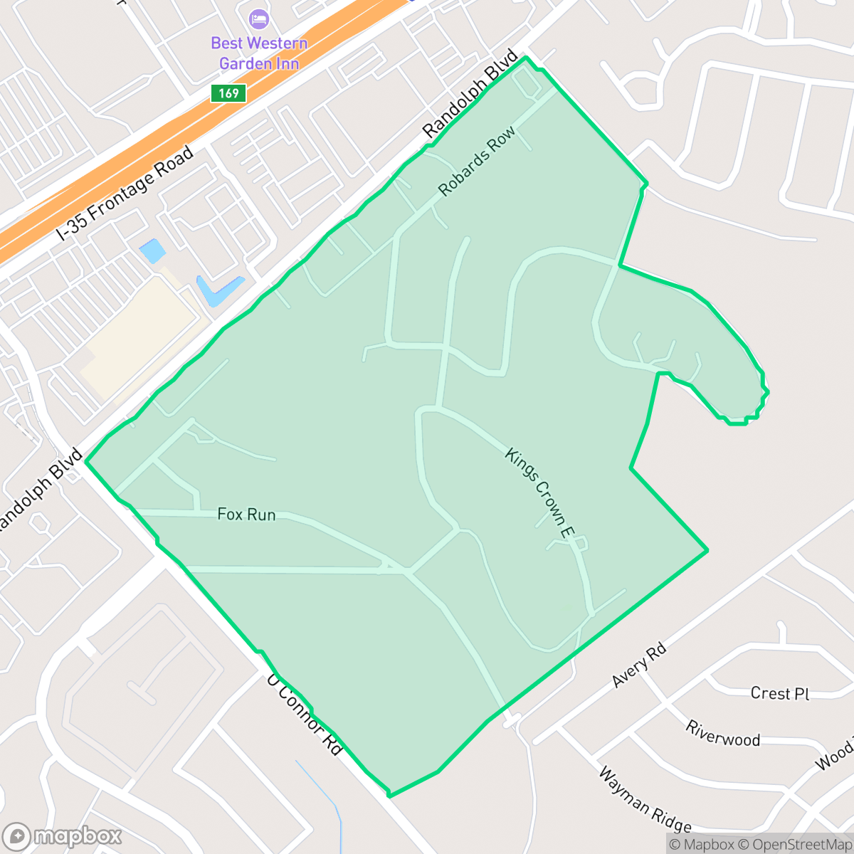 Map showing the location of Randolph Hills, San Antonio, TX