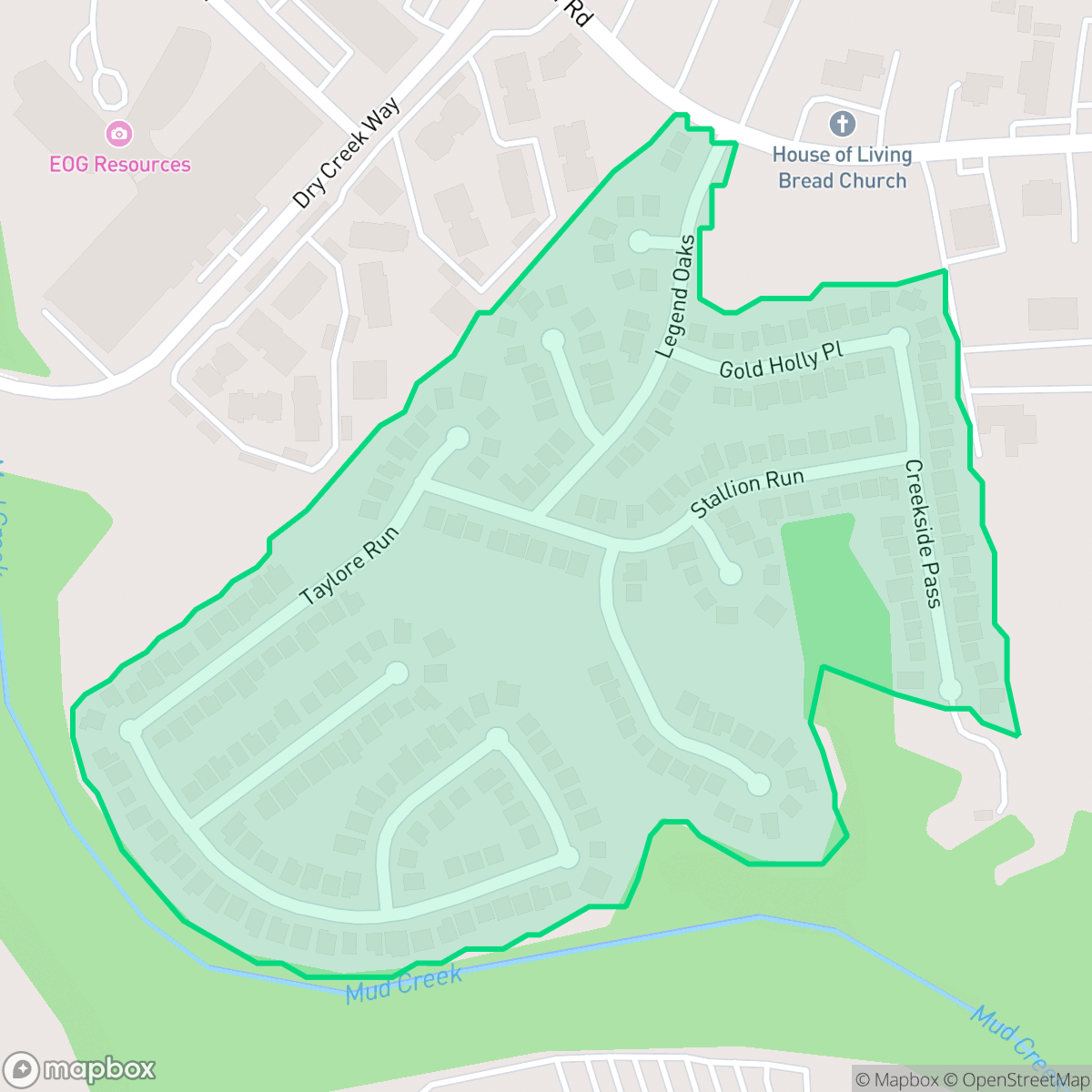 Map showing the location of Redland Ridge, San Antonio, TX
