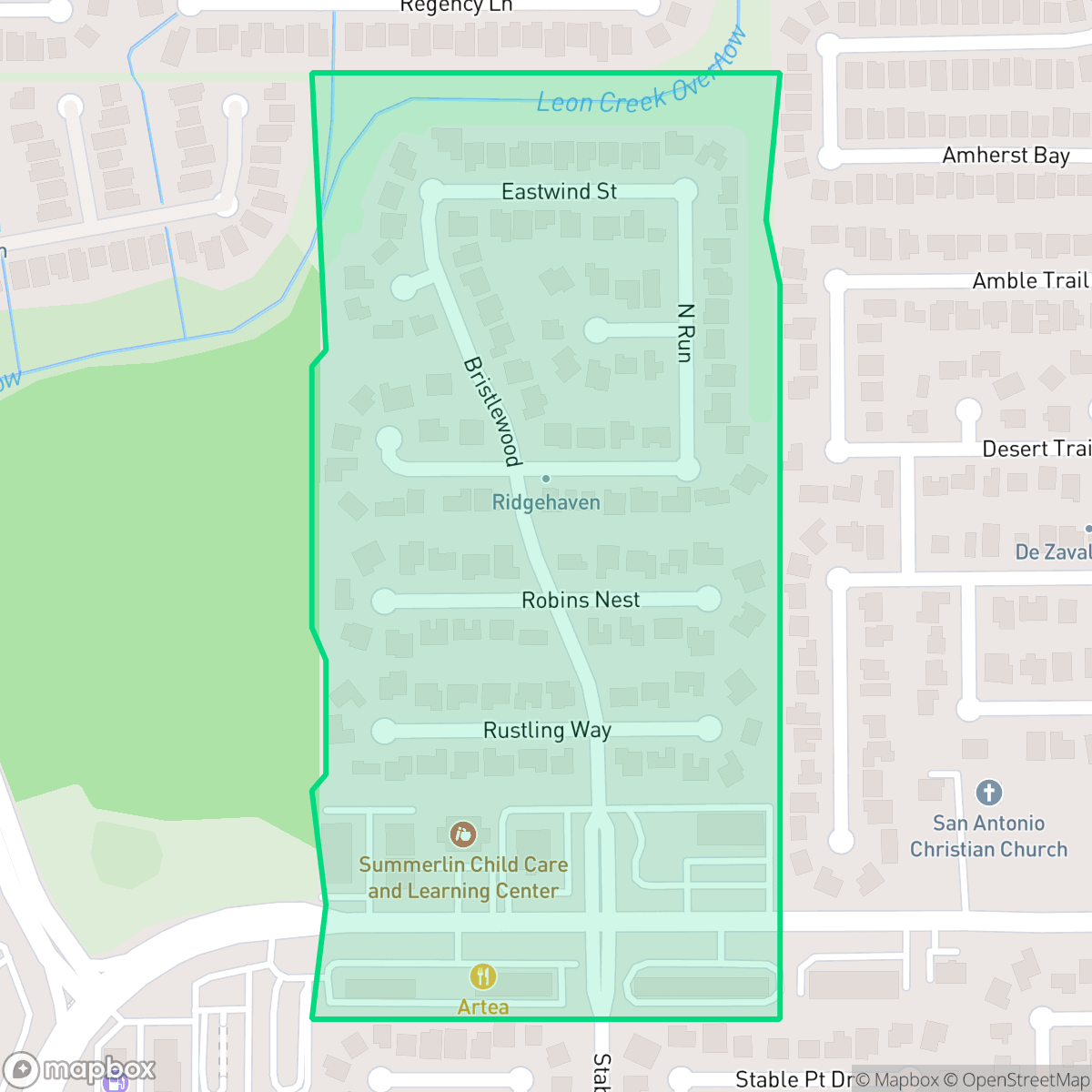 Map showing the location of Ridgehaven Volunteer, San Antonio, TX
