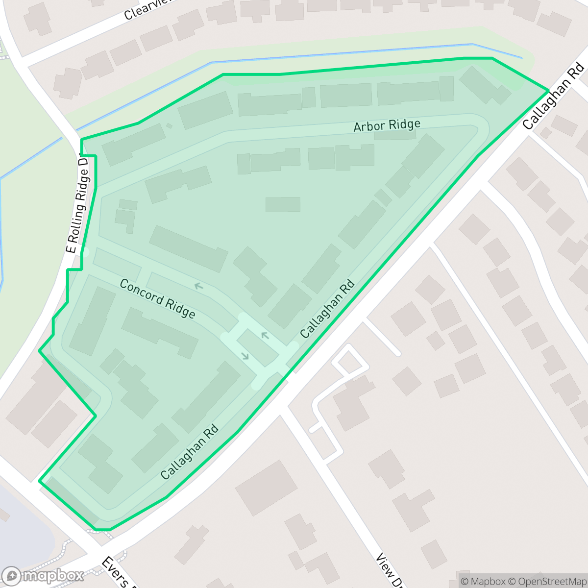 Map showing the location of Rolling Ridge Village-Rolling Ridge Club, San Antonio, TX