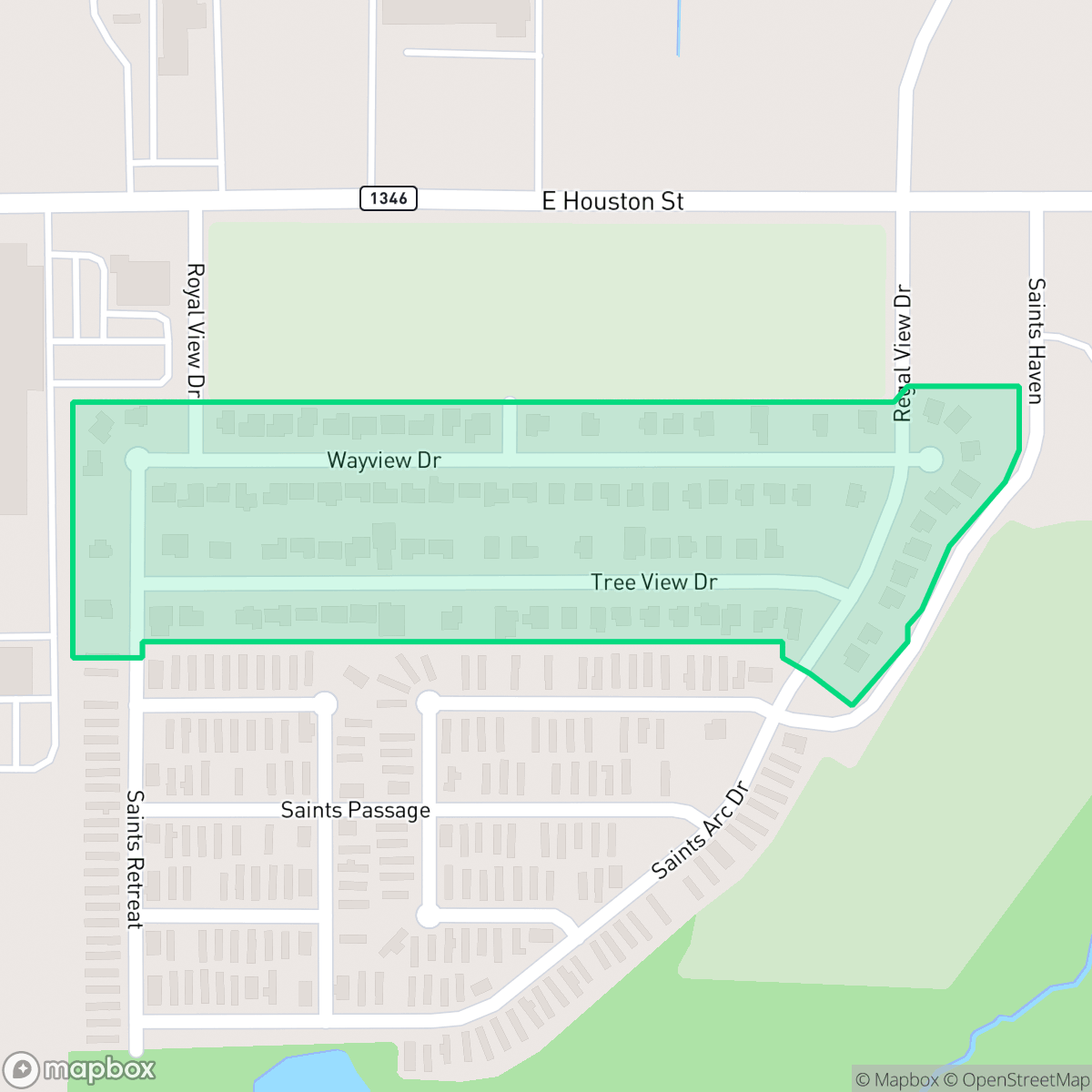 Map showing the location of Royal View, San Antonio, TX