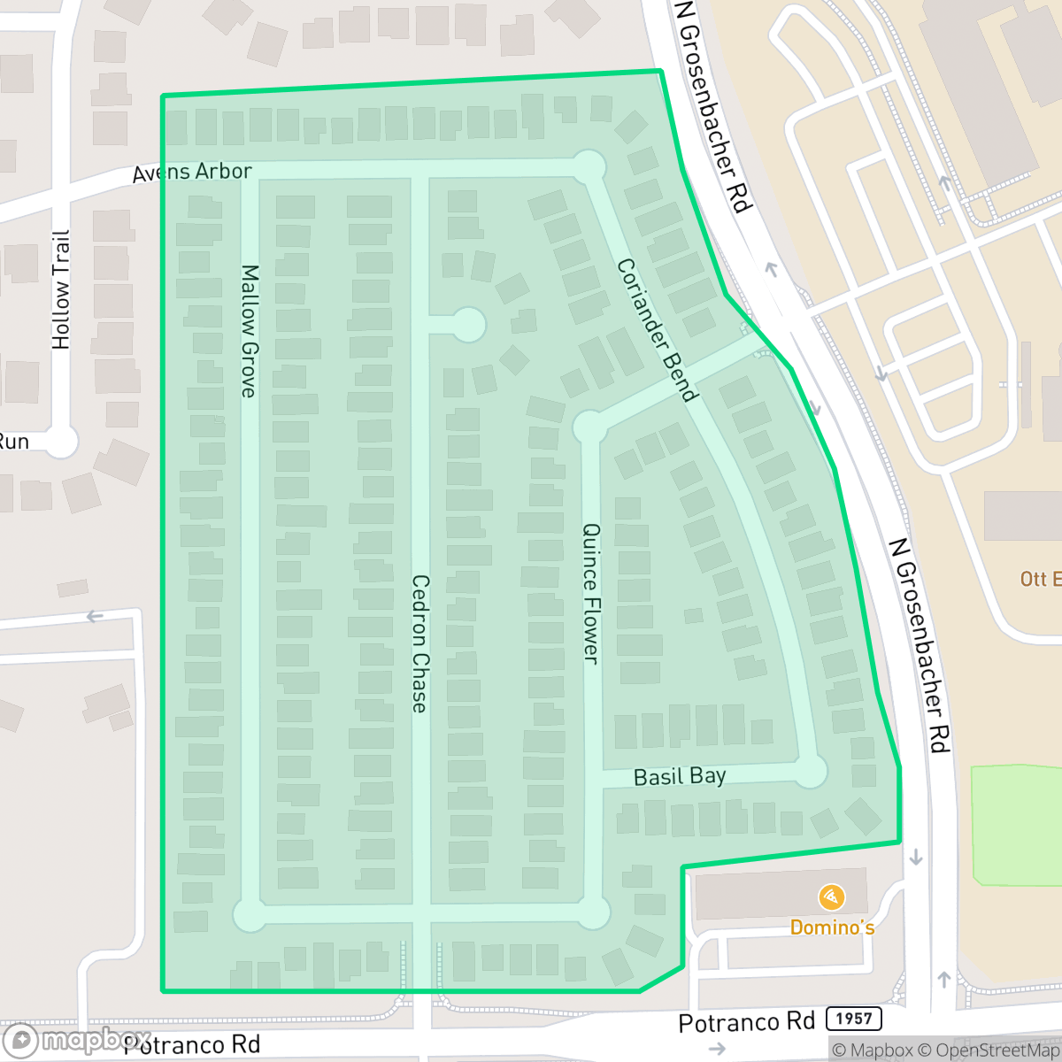 Map showing the location of Rustic Oaks, San Antonio, TX