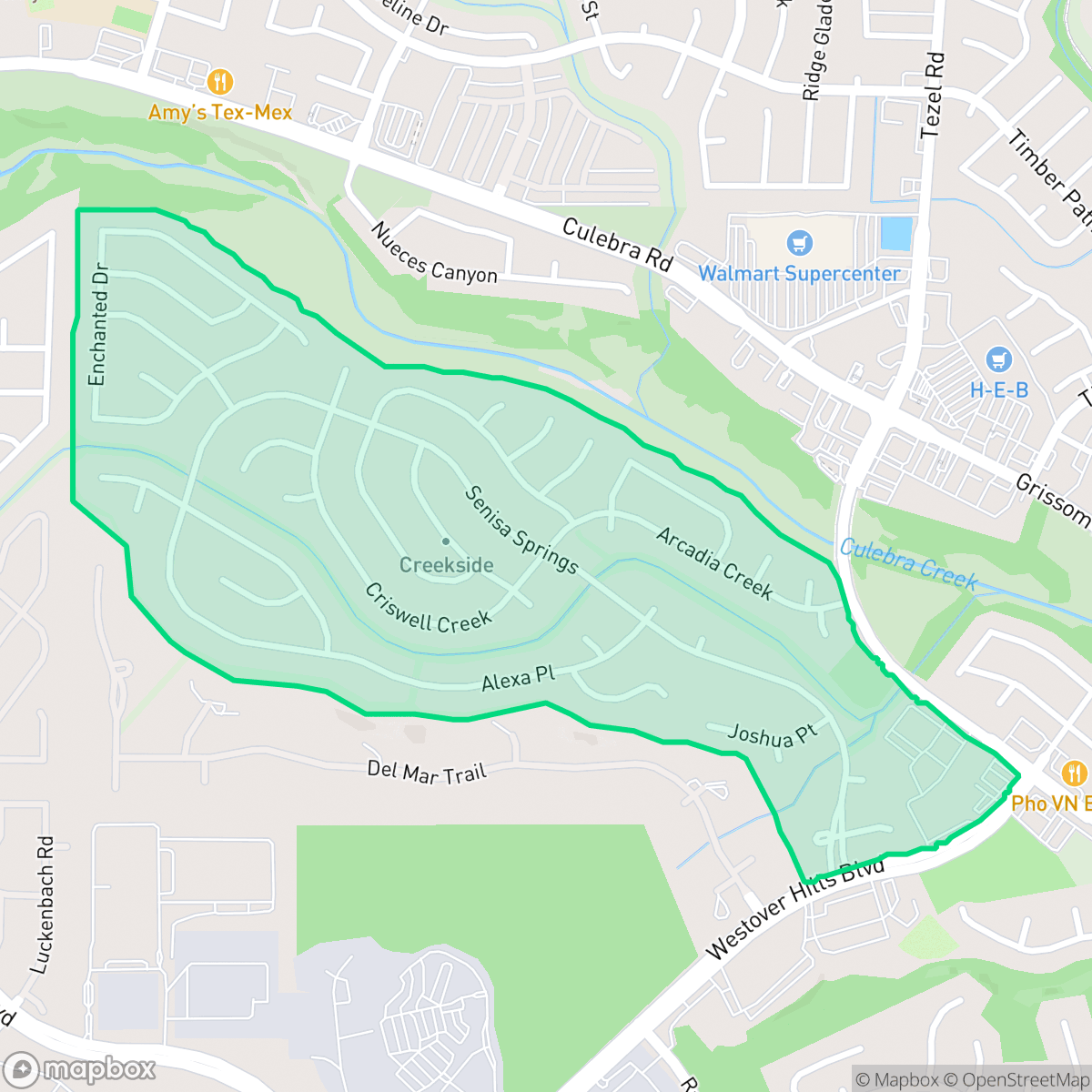 Map showing the location of San Antonio Creekside, San Antonio, TX