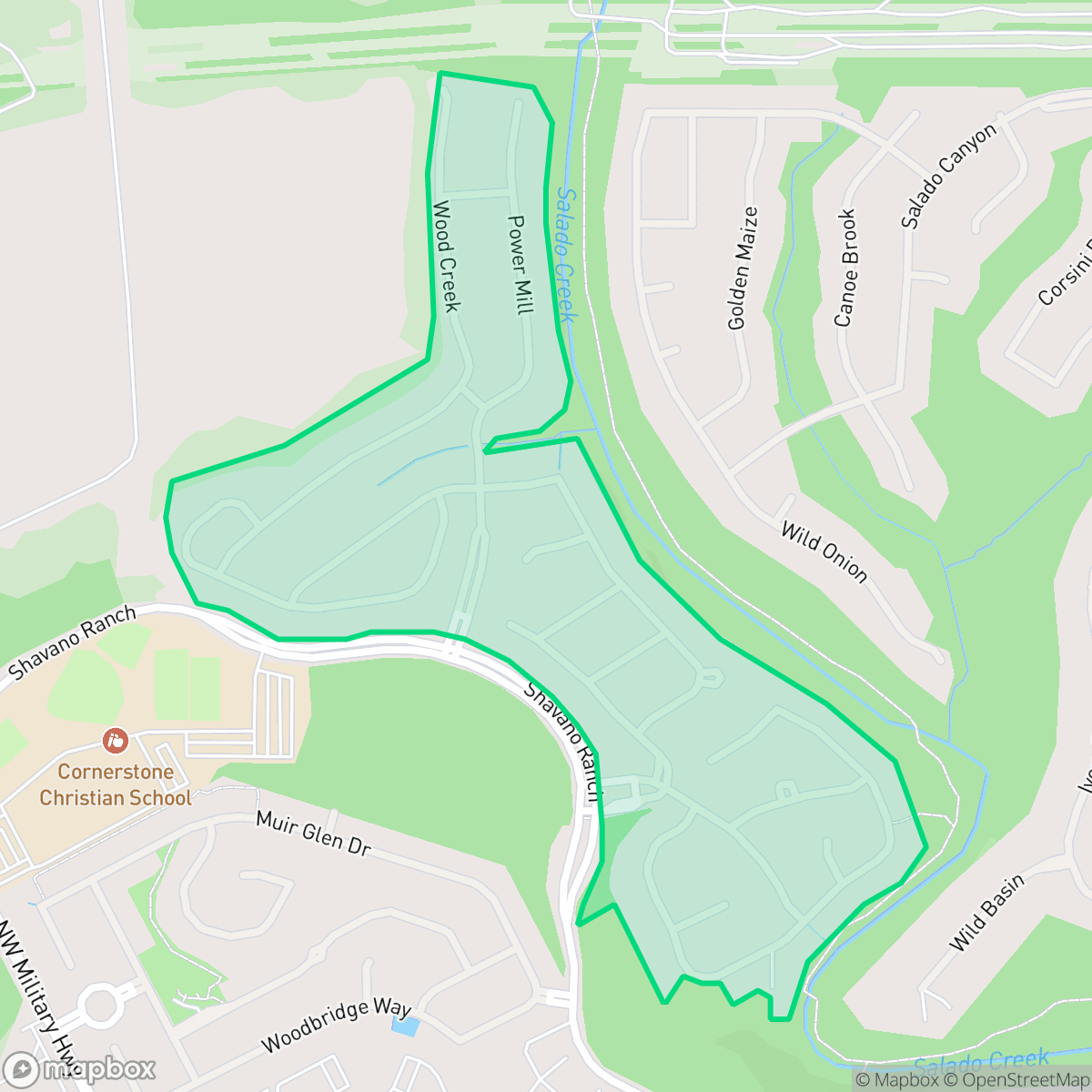 Map showing the location of Shavano Highlands, San Antonio, TX