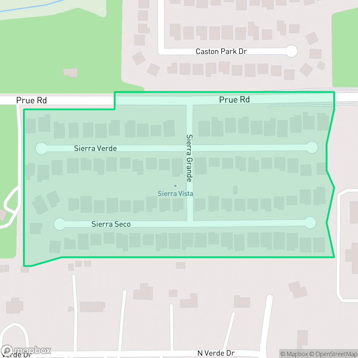 Map showing the location of Sierra Vista, San Antonio, TX