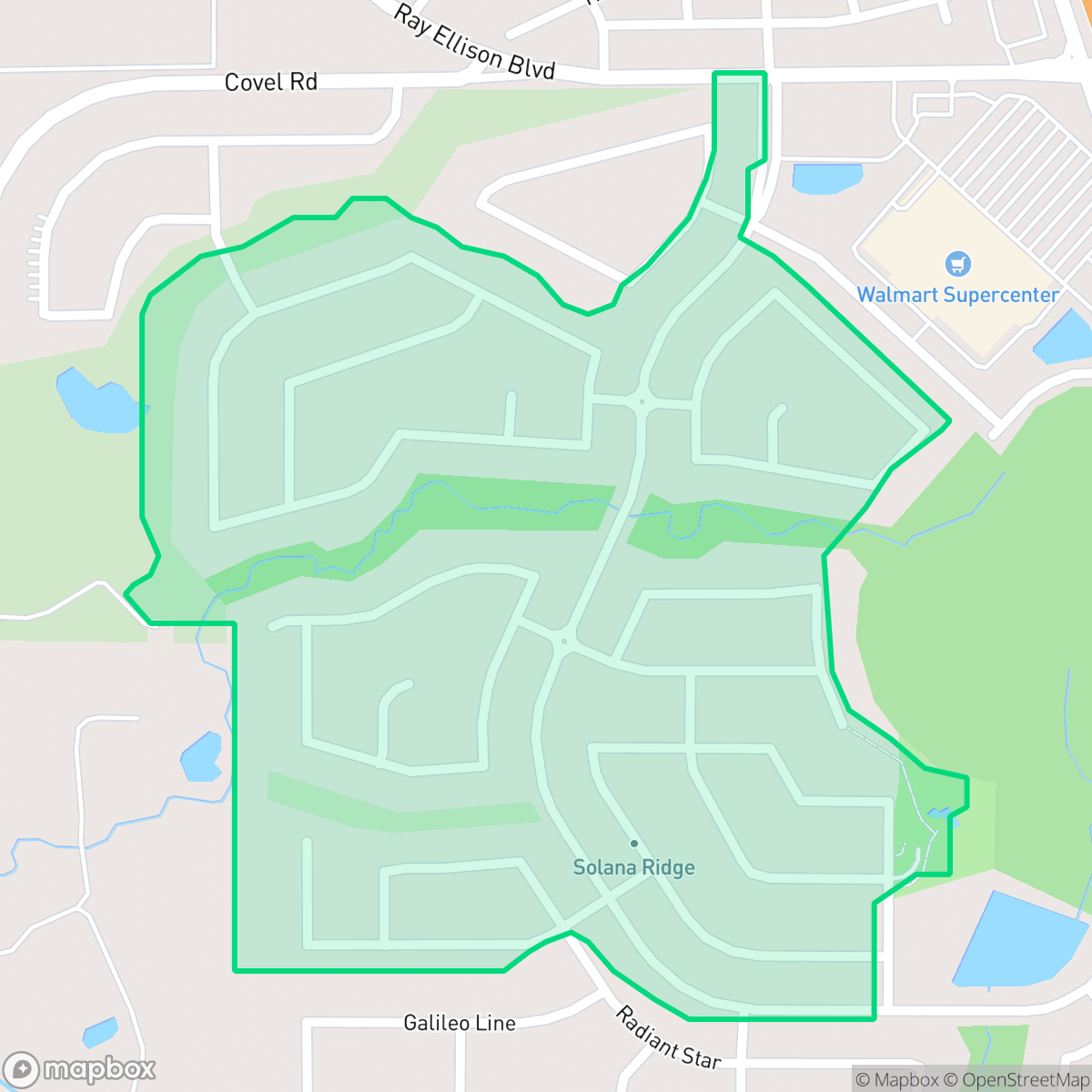 Map showing the location of Solana Ridge Homeowners - People Active in Community Effort, San Antonio, TX
