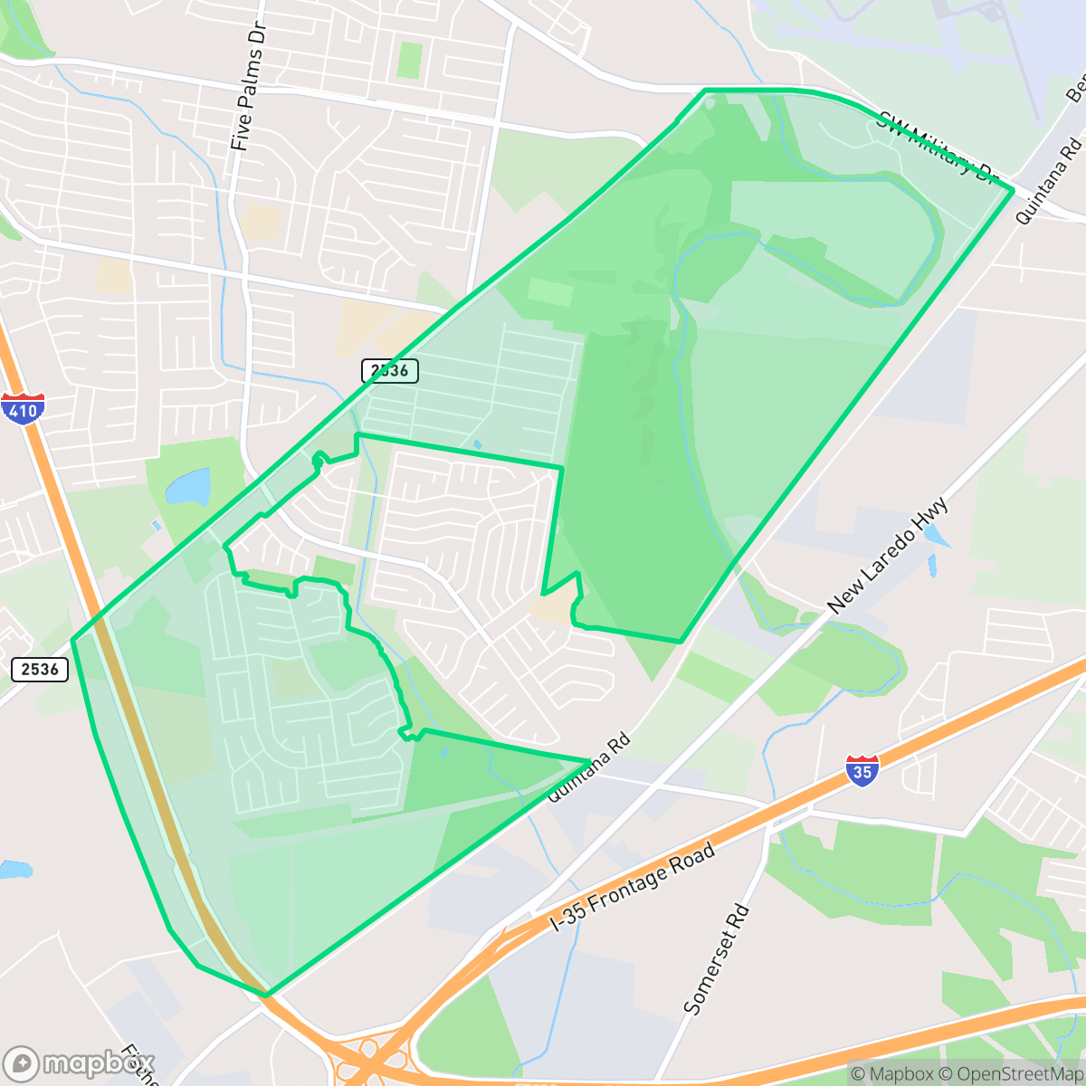 Map showing the location of Southwest, San Antonio, TX