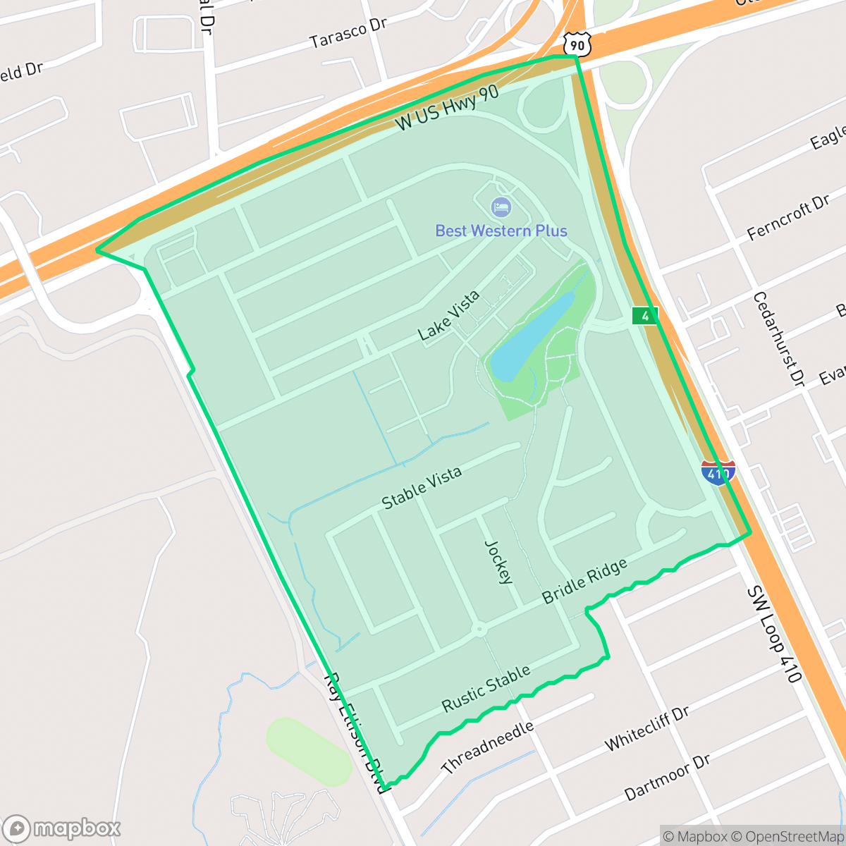 Map showing the location of Stablewood-Valley Hi North, San Antonio, TX