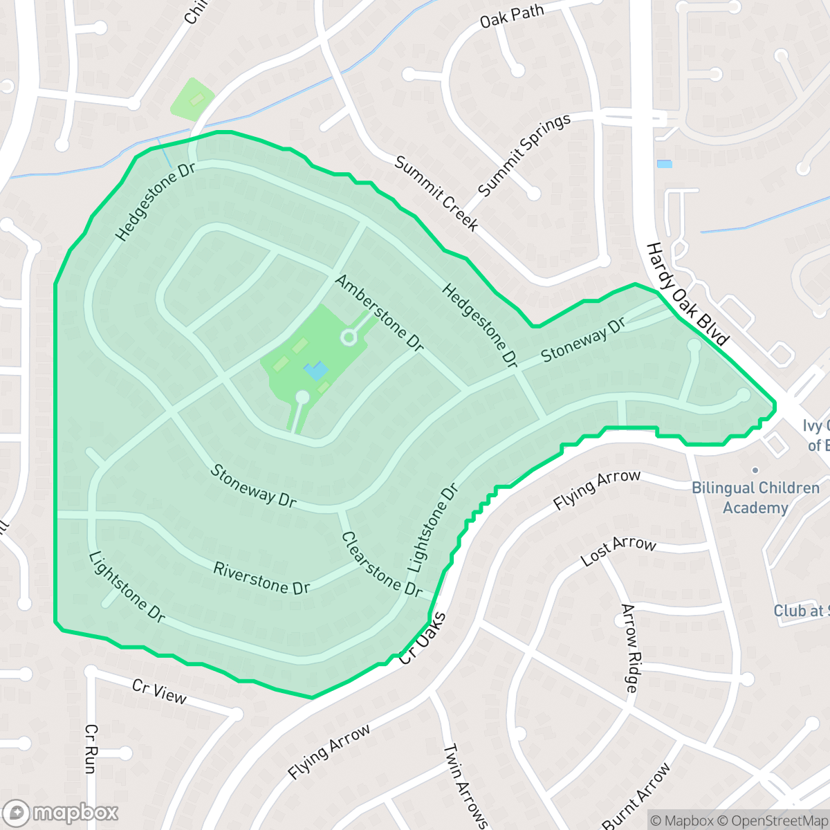 Map showing the location of Stone Mountain-Stone Oak, San Antonio, TX