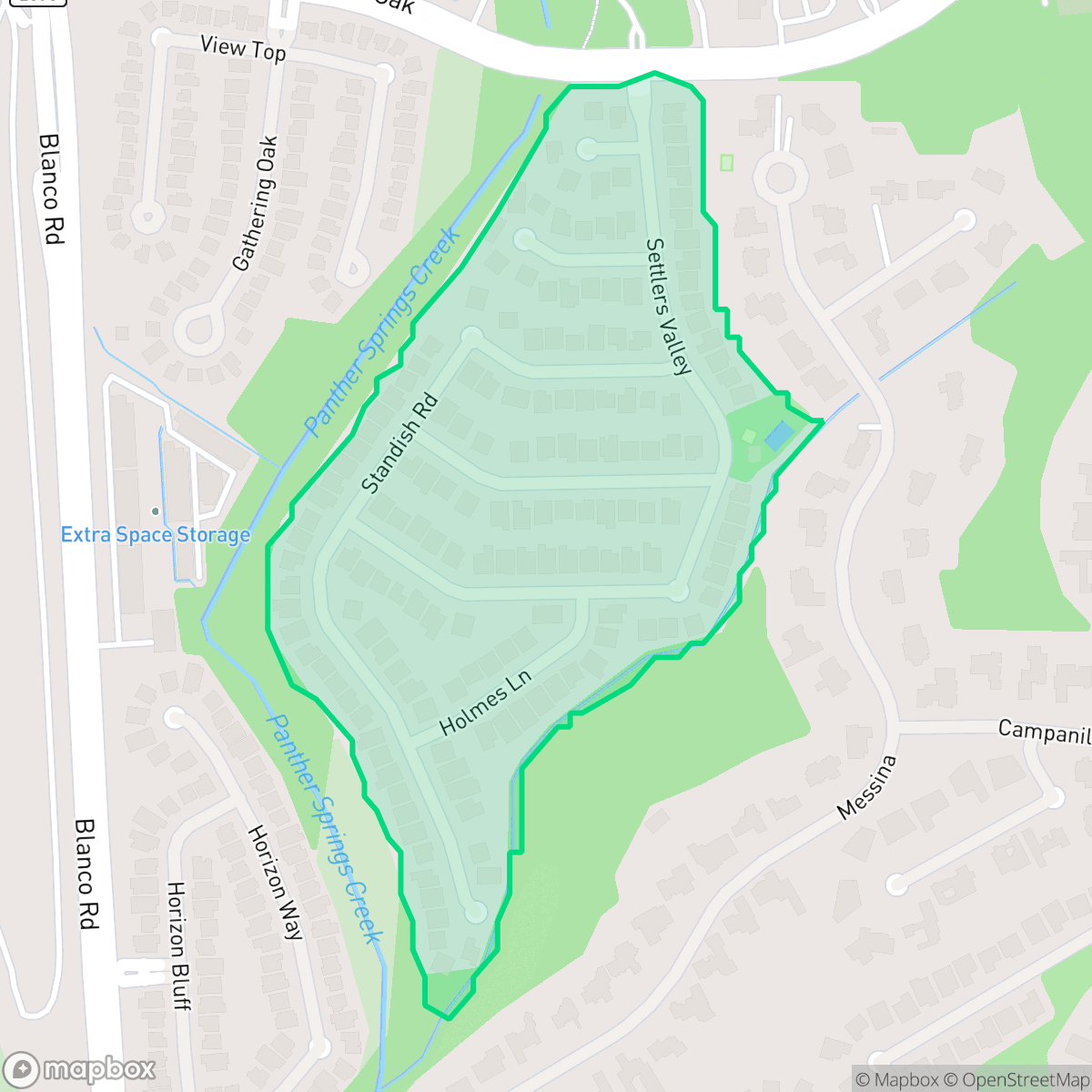Map showing the location of Stone Valley, San Antonio, TX