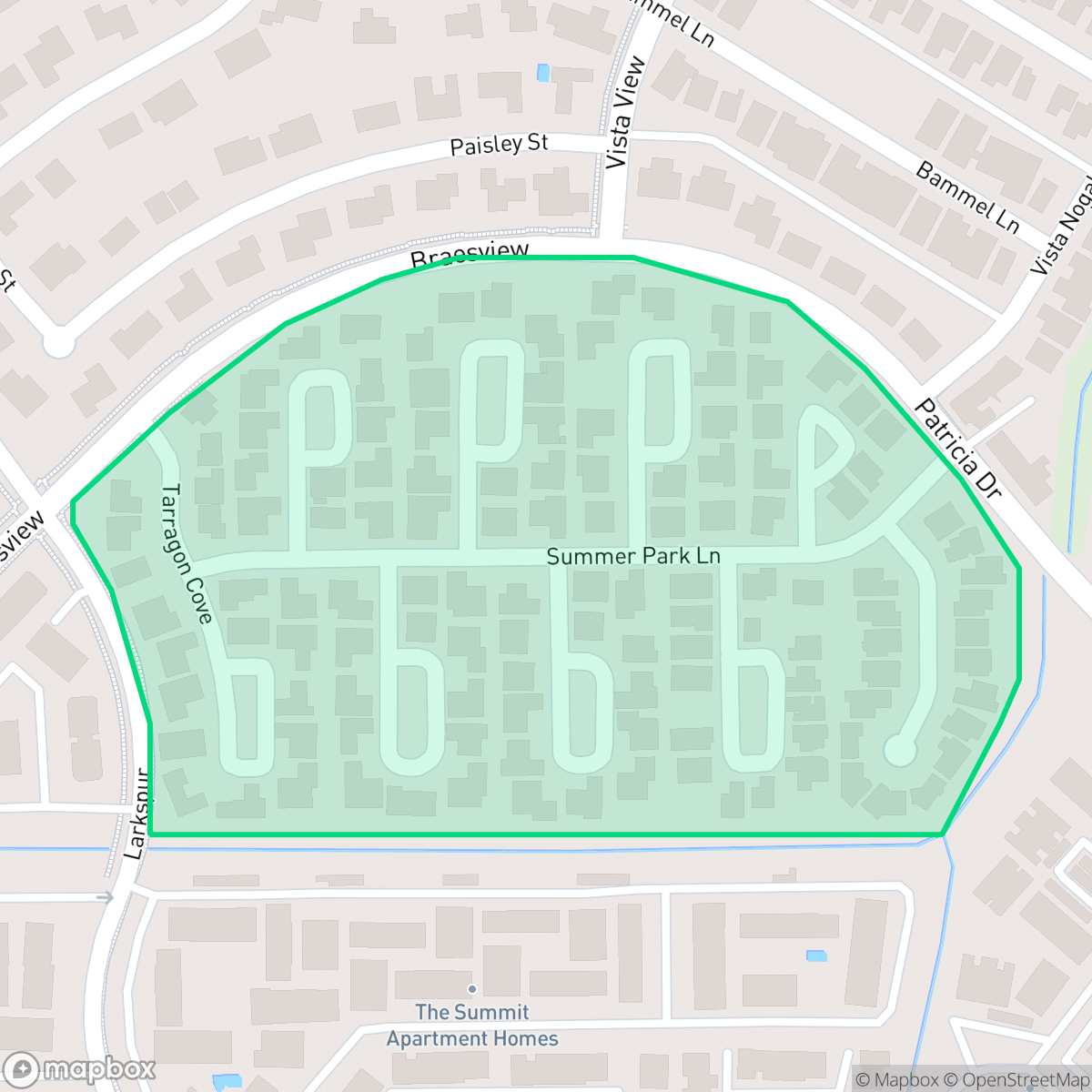 Map showing the location of Summer Hill, San Antonio, TX