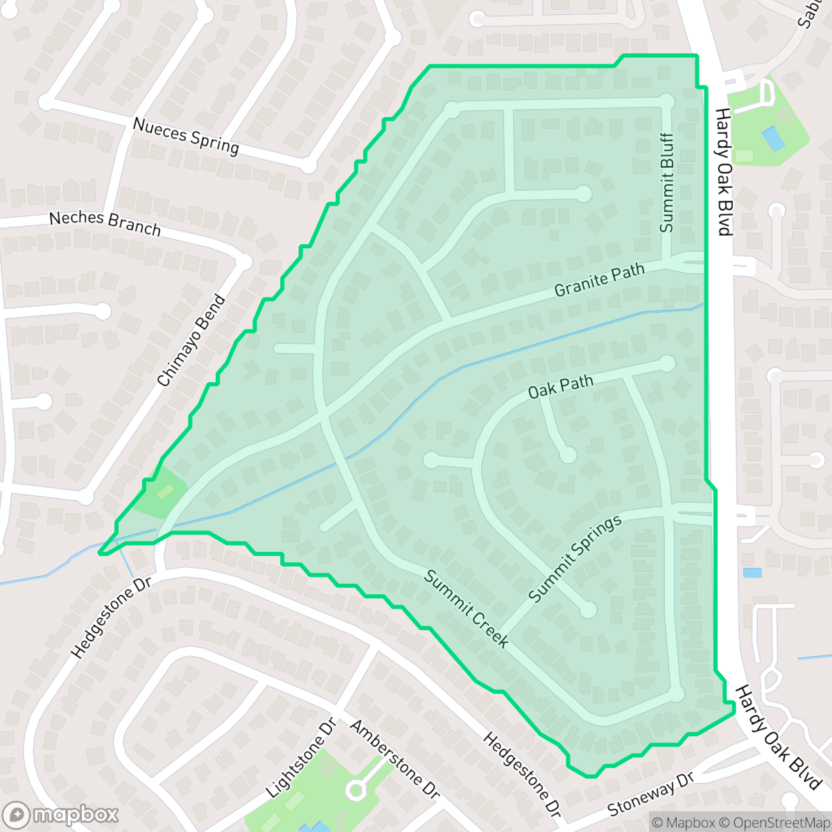 Map showing the location of Summit-Stone Oak, San Antonio, TX