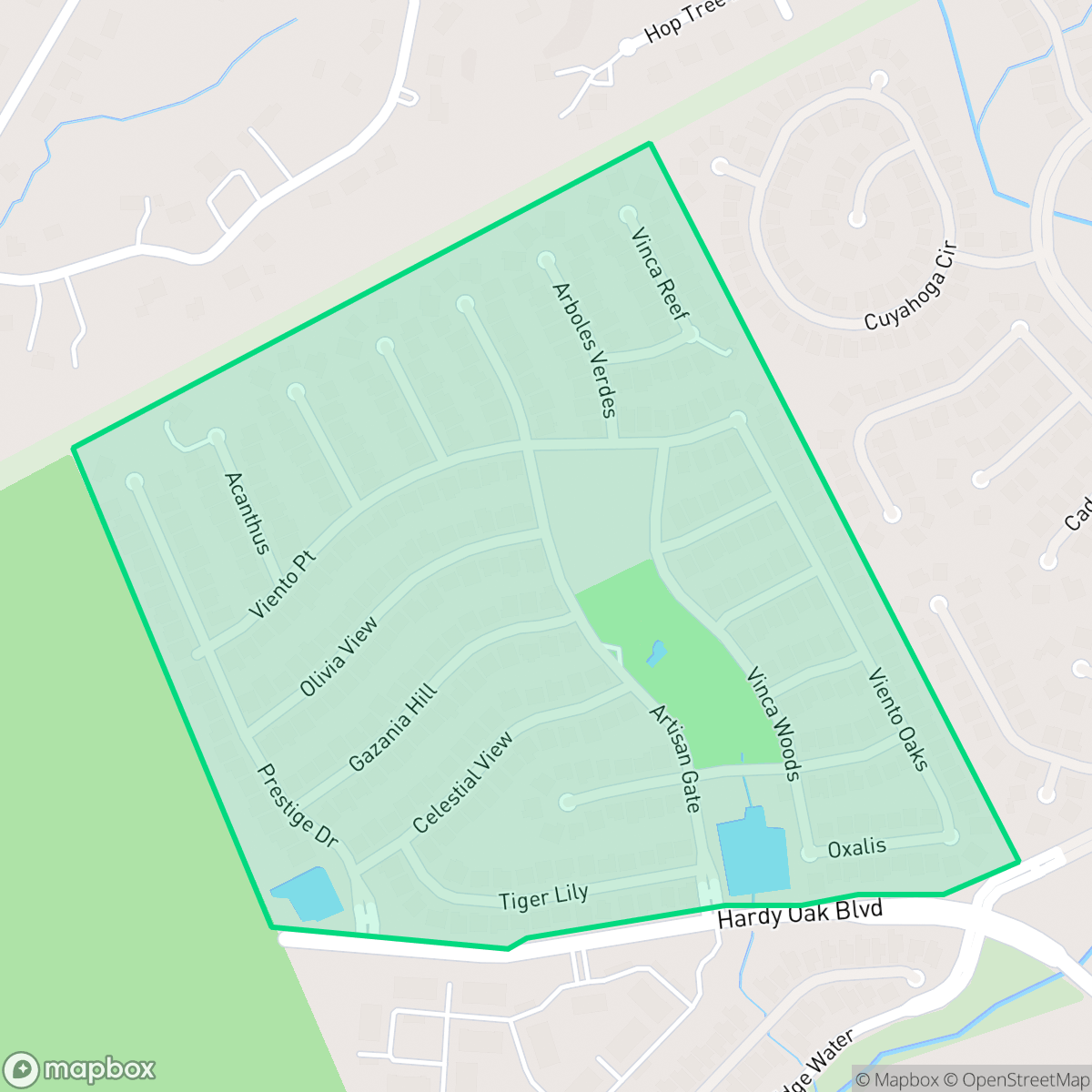 Map showing the location of Terra Bella, San Antonio, TX