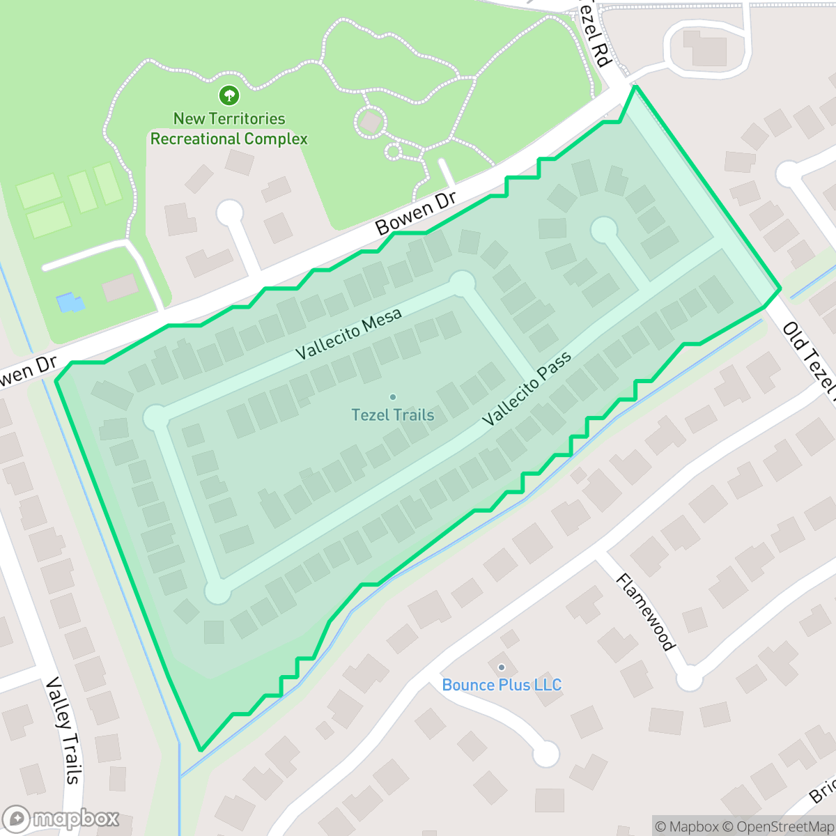 Map showing the location of Tezel Trails, San Antonio, TX
