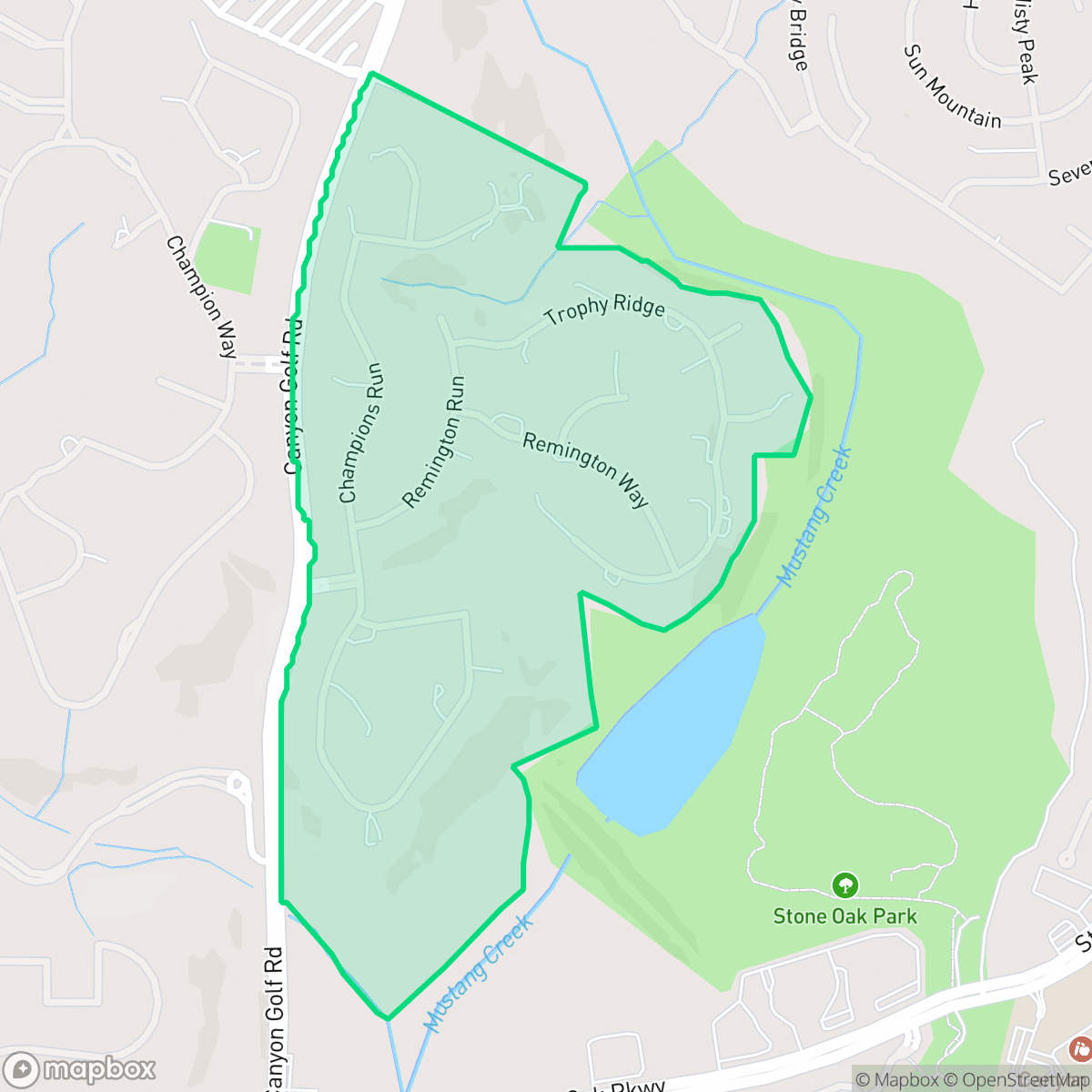 Map showing the location of The Champions Estates-Stone Oak, San Antonio, TX