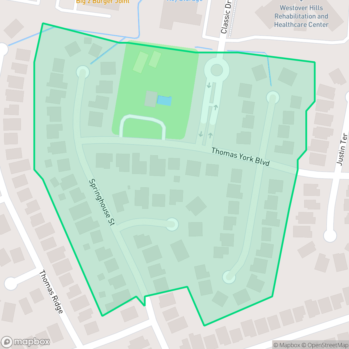 Map showing the location of The Heights, San Antonio, TX