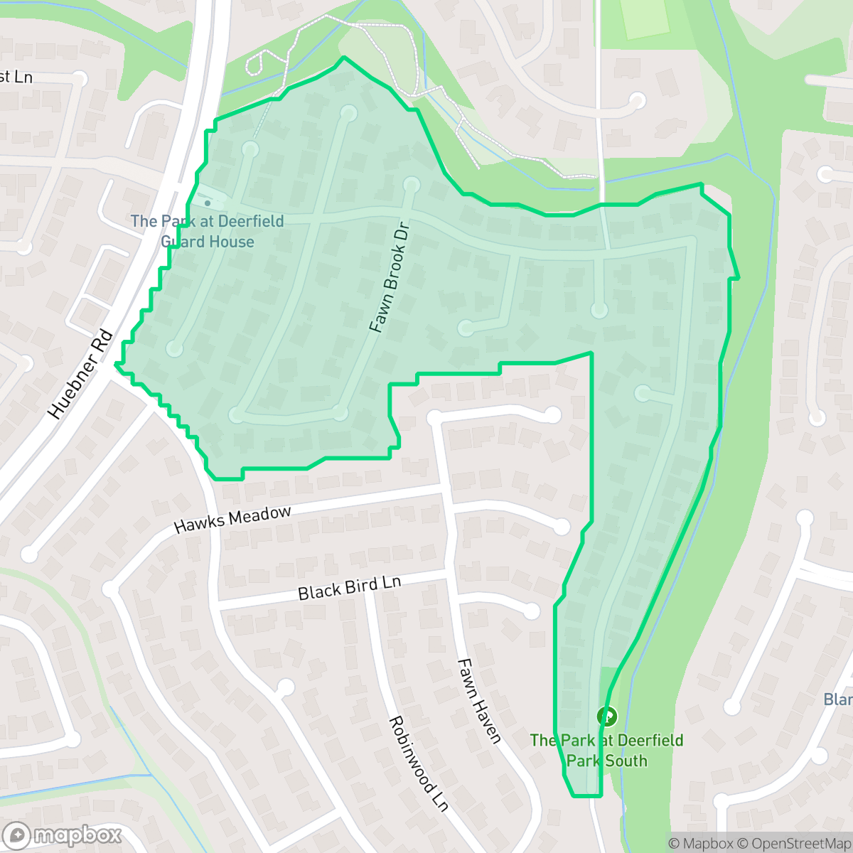Map showing the location of The Park at Deerfield, San Antonio, TX