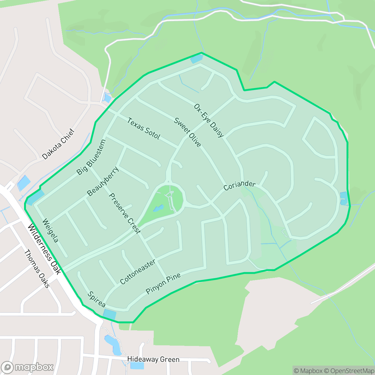 Map showing the location of The Preserve, San Antonio, TX