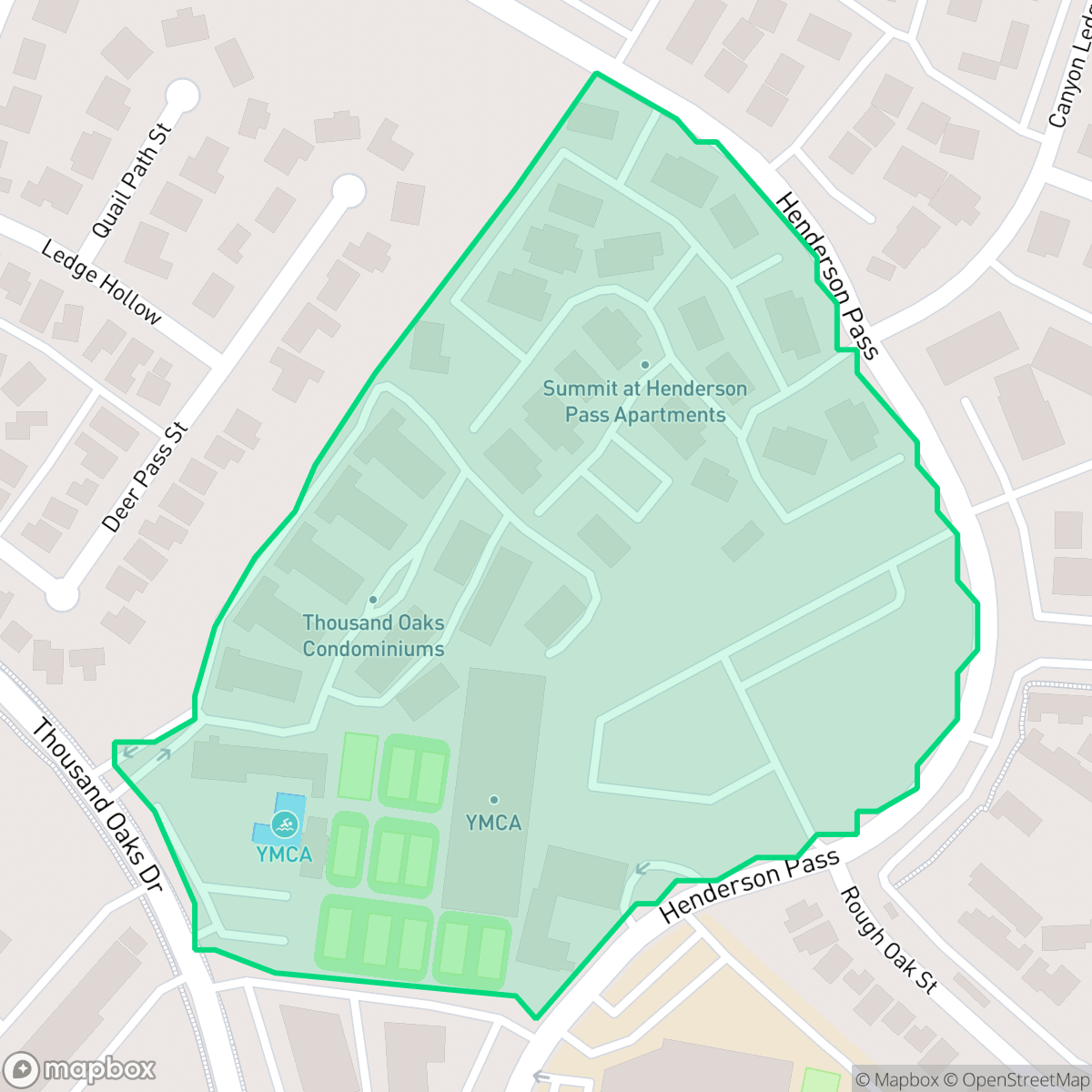 Map showing the location of Thousand Oaks Condominiums-Thousand Oaks, San Antonio, TX