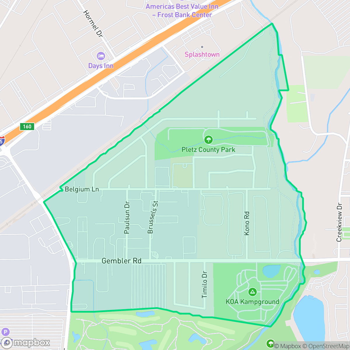 Map showing the location of United Homeowners, San Antonio, TX