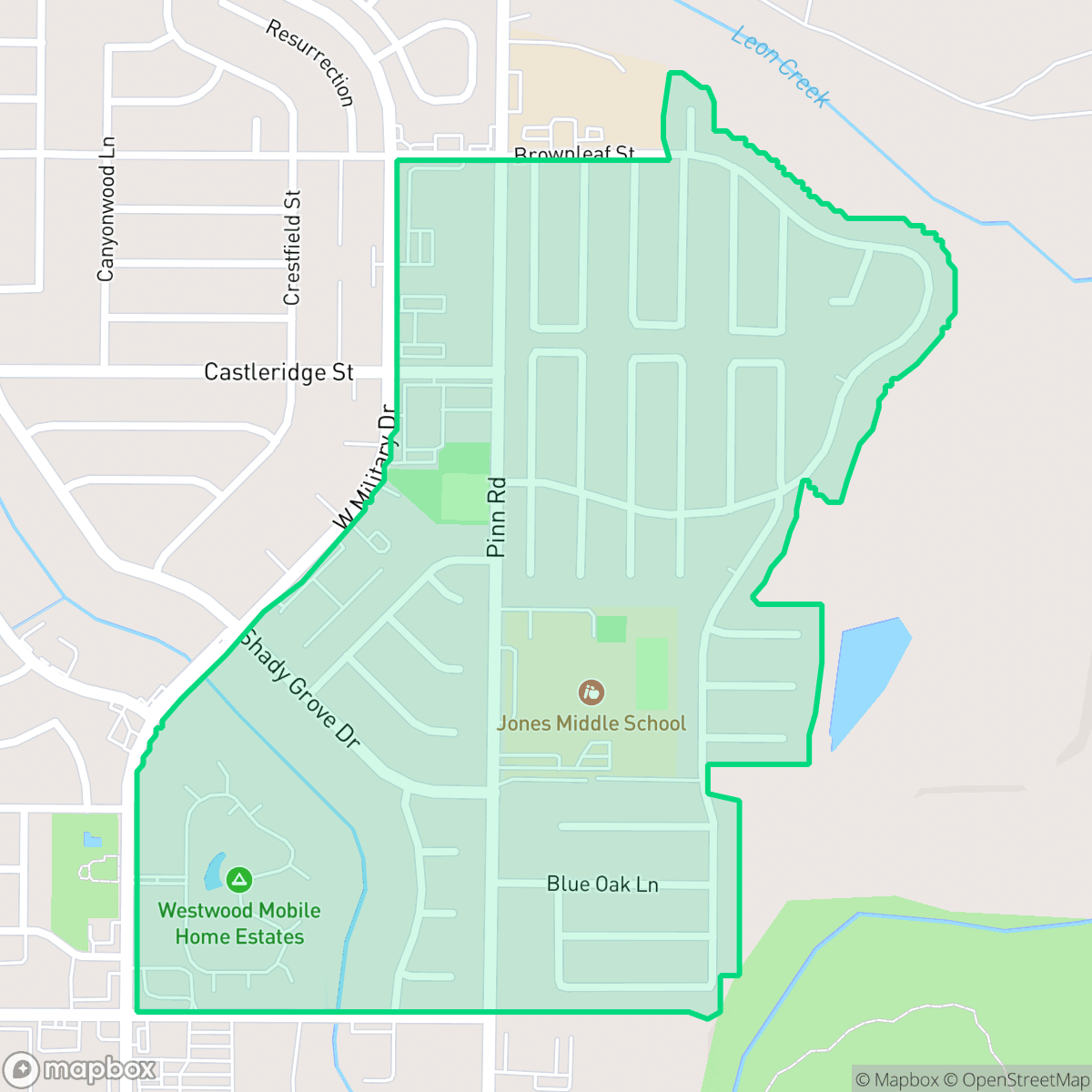 Map showing the location of United Westwood, San Antonio, TX