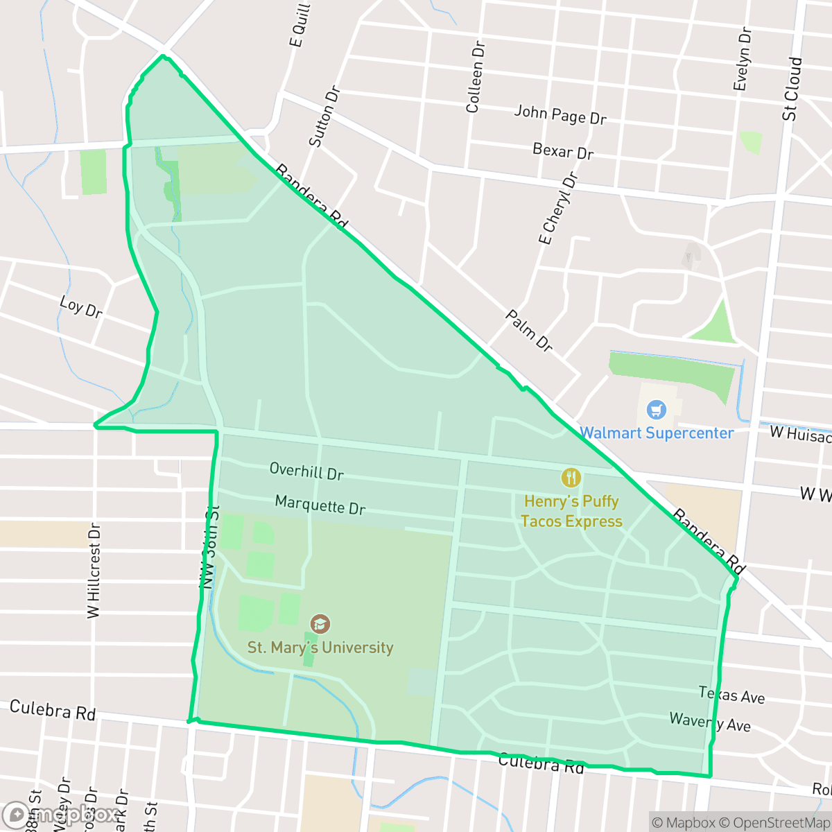Map showing the location of University Park, San Antonio, TX