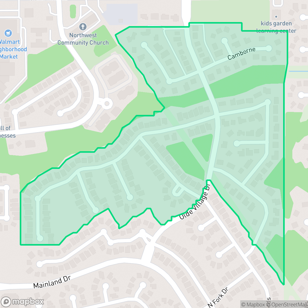 Map showing the location of Village in the Woods, San Antonio, TX