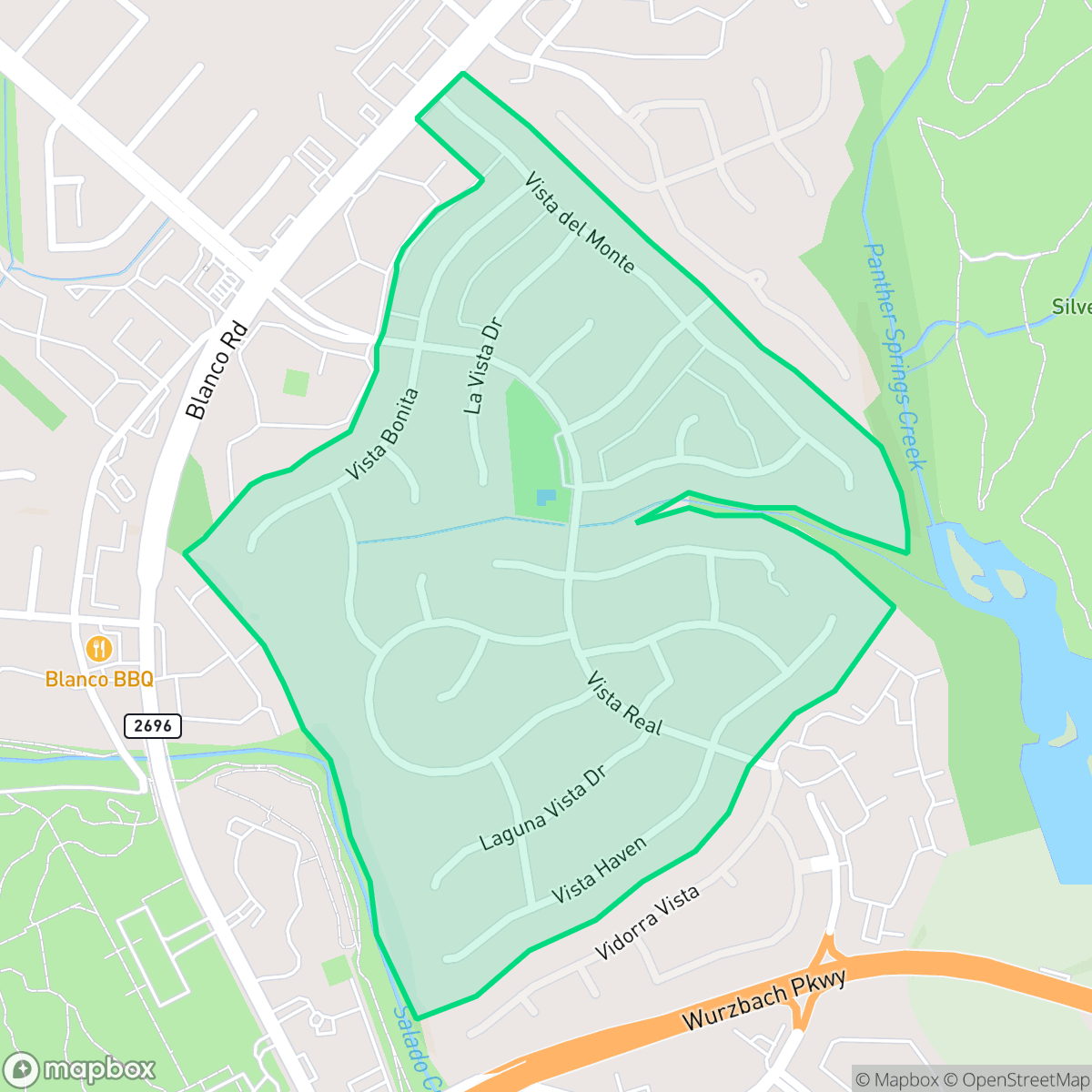 Map showing the location of Vista Del Norte, San Antonio, TX