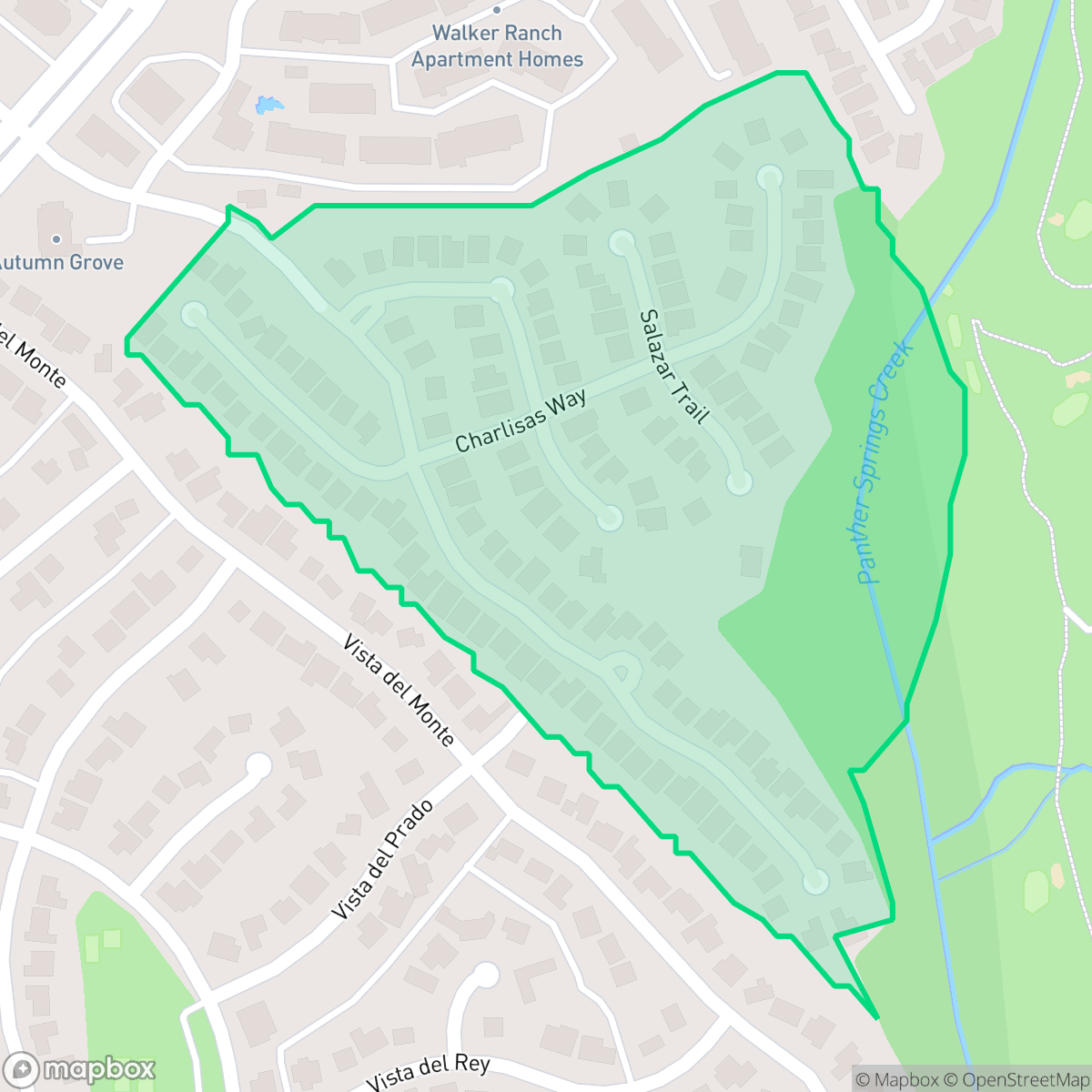 Map showing the location of Walker Ranch, San Antonio, TX