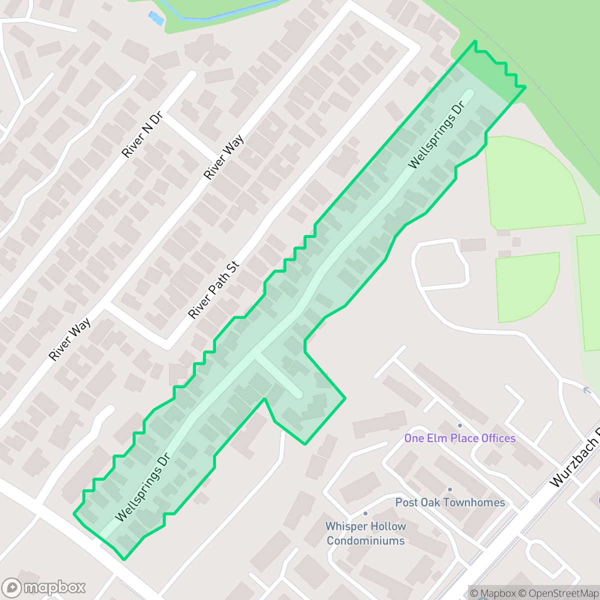 Map showing the location of Wellsprings-Vance Jackson, San Antonio, TX